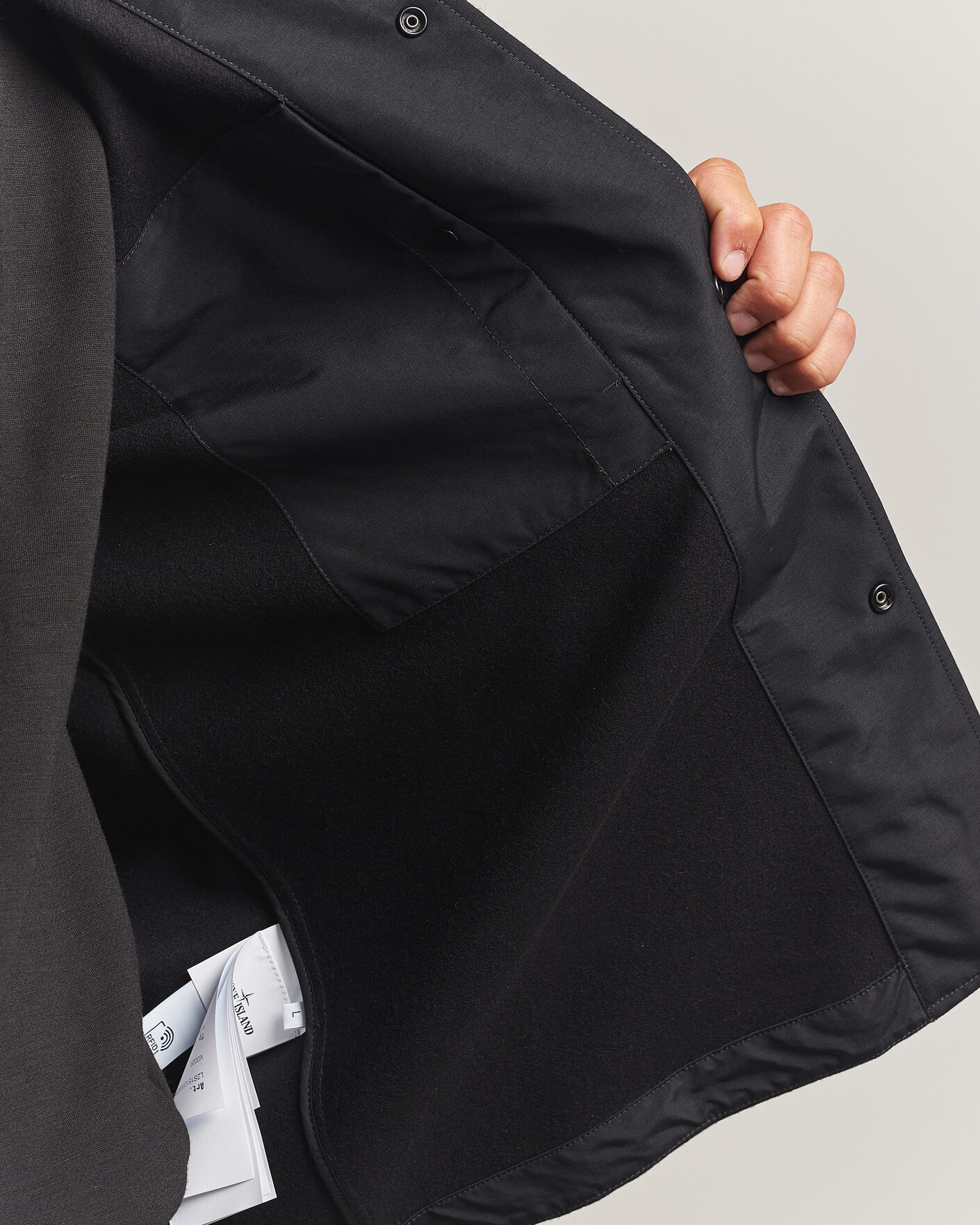 Hombres | Camisas | Stone Island | Ghost Wool/Nylon Flannel Overshirt Black