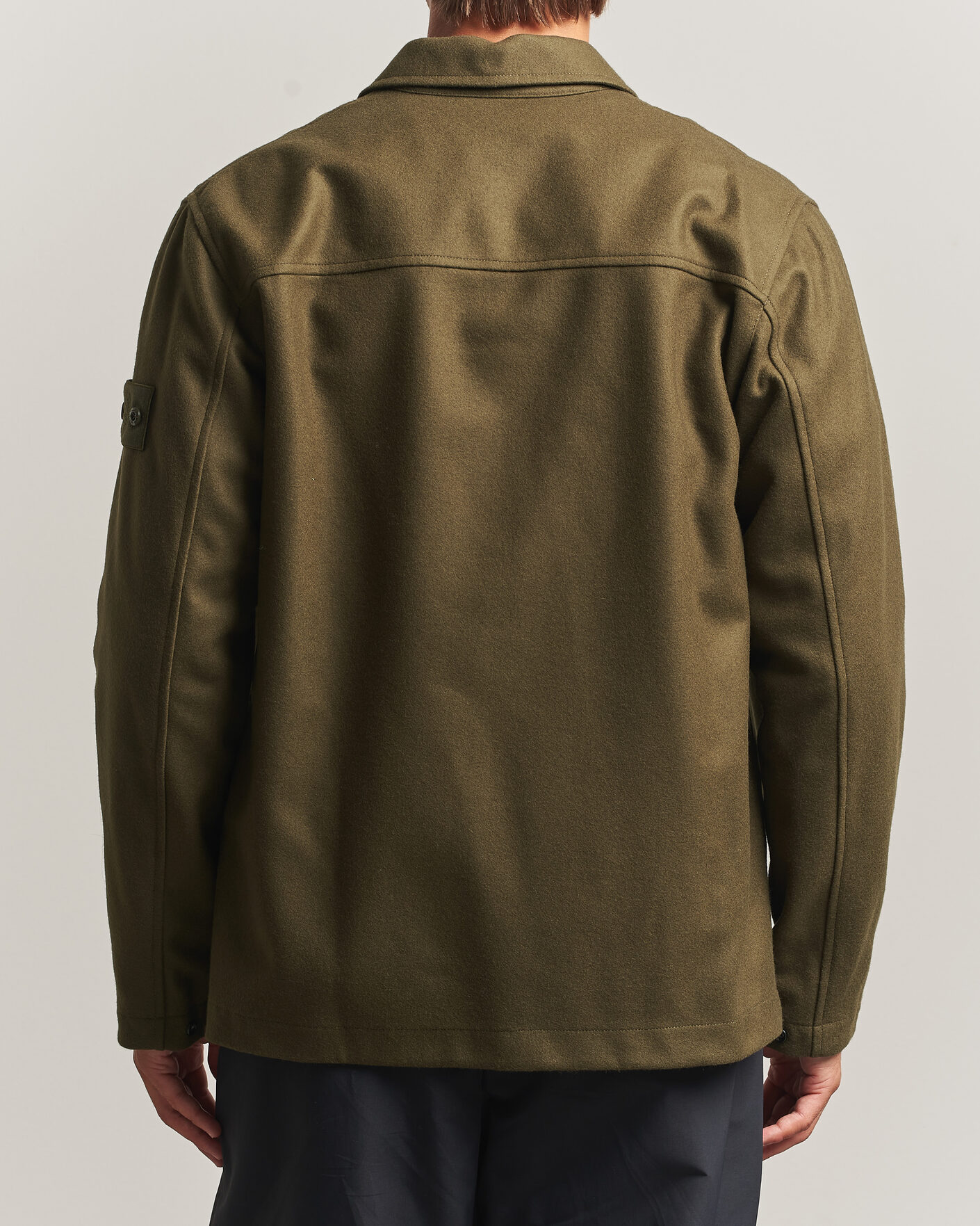 Hombres | Camisas | Stone Island | Ghost Wool/Nylon Flannel Overshirt Miltary Green