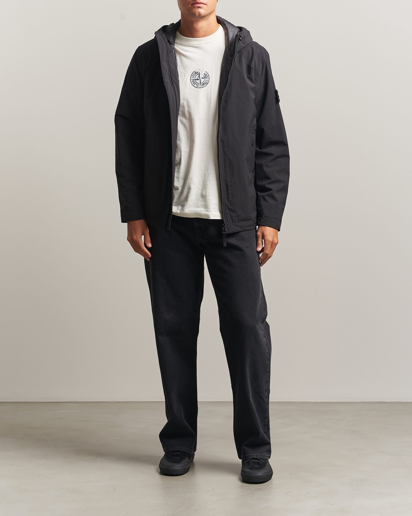 Hombres | Abrigos y chaquetas | Stone Island | Short Soft Shell Parka Black