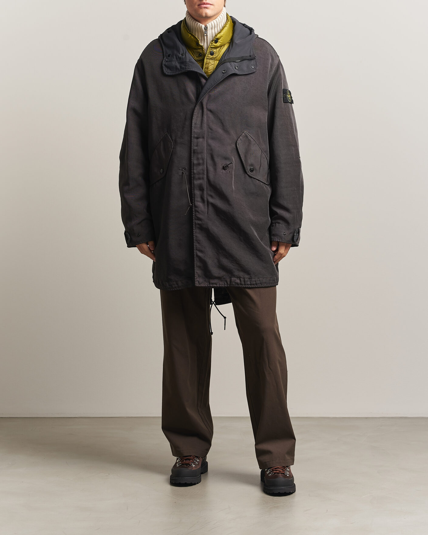 Hombres | Abrigos y chaquetas | Stone Island | Dense Oxford Nylon TC Fishtail Parka Lead Grey
