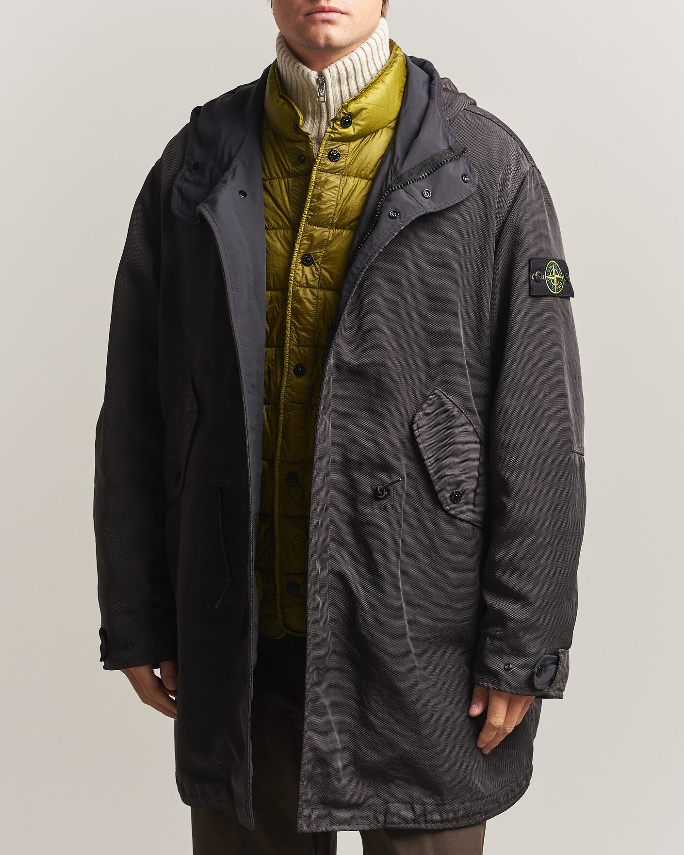 Hombres | Abrigos y chaquetas | Stone Island | Dense Oxford Nylon TC Fishtail Parka Lead Grey