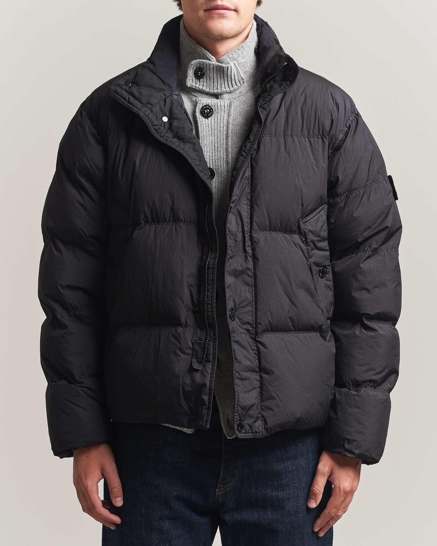 Hombres | Abrigos y chaquetas | Stone Island | Crinkle Reps Padded Down Jacket Black