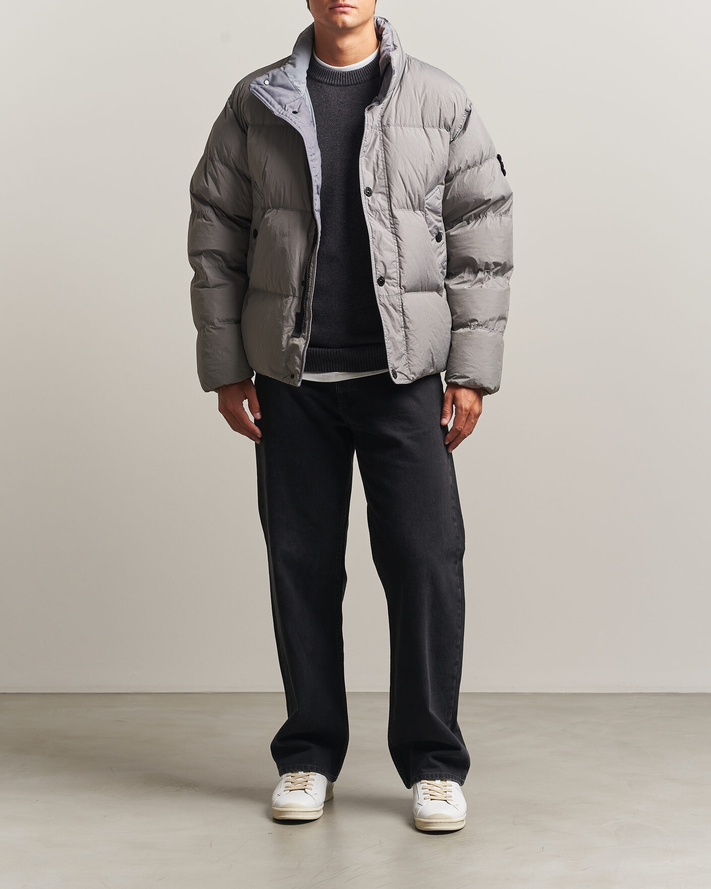 Hombres | Abrigos y chaquetas | Stone Island | Crinkle Reps Padded Down Jacket Grey