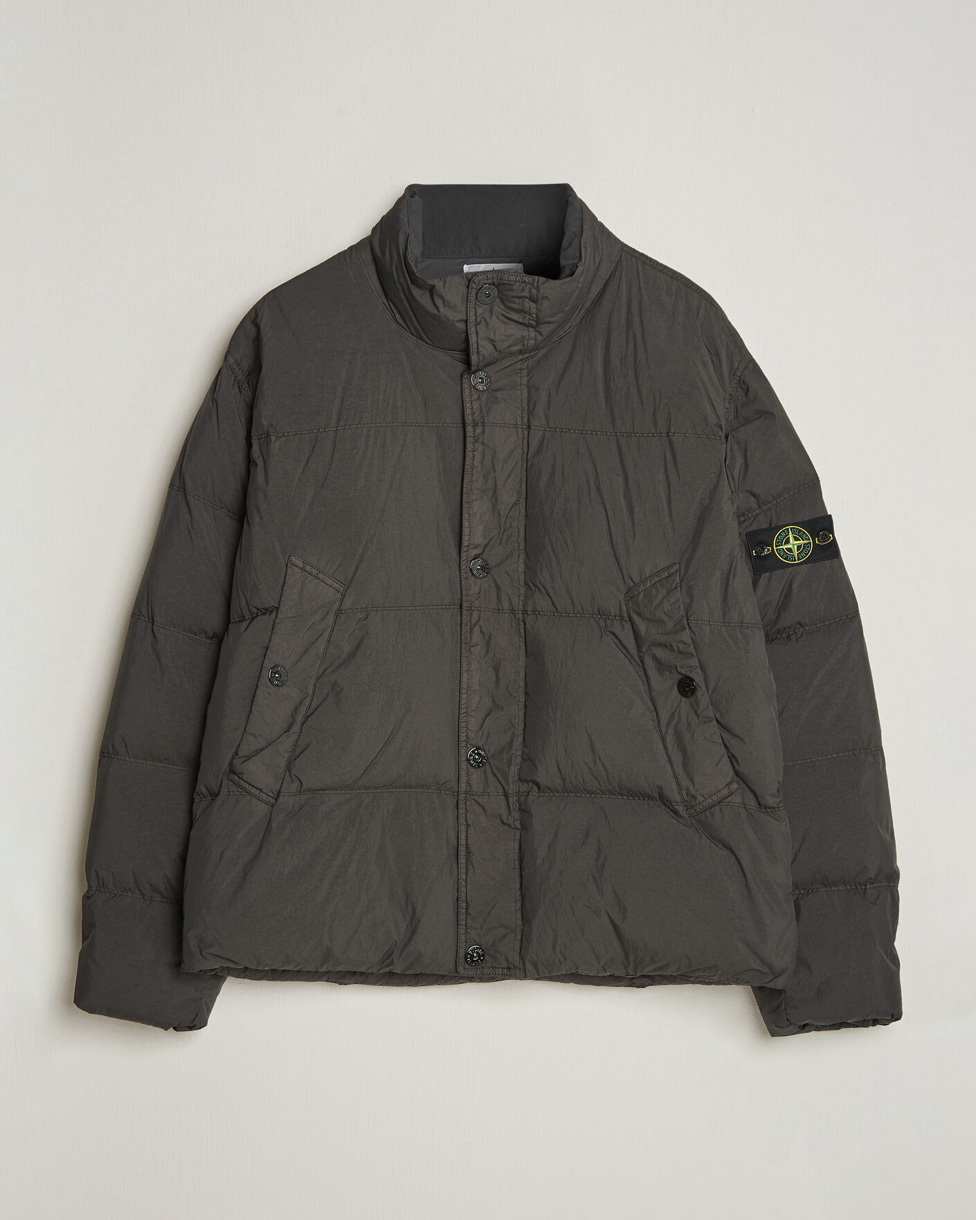 Hombres | Abrigos y chaquetas | Stone Island | Crinkle Reps Padded Down Jacket Lead Grey