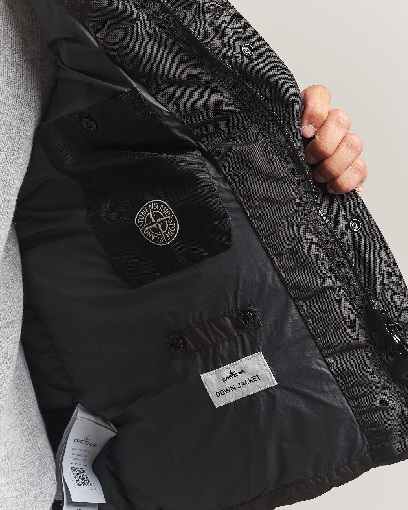 Hombres | Abrigos y chaquetas | Stone Island | Crinkle Reps Padded Down Jacket Lead Grey