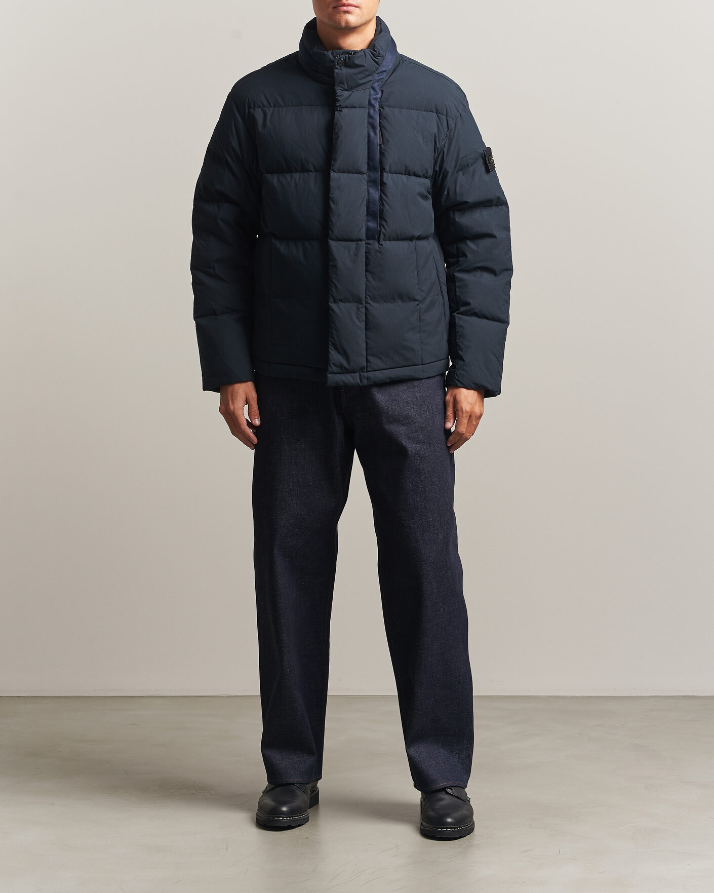 Hombres | Abrigos y chaquetas | Stone Island | Cotton/Nylon Padded Down Jacket Navy Blue