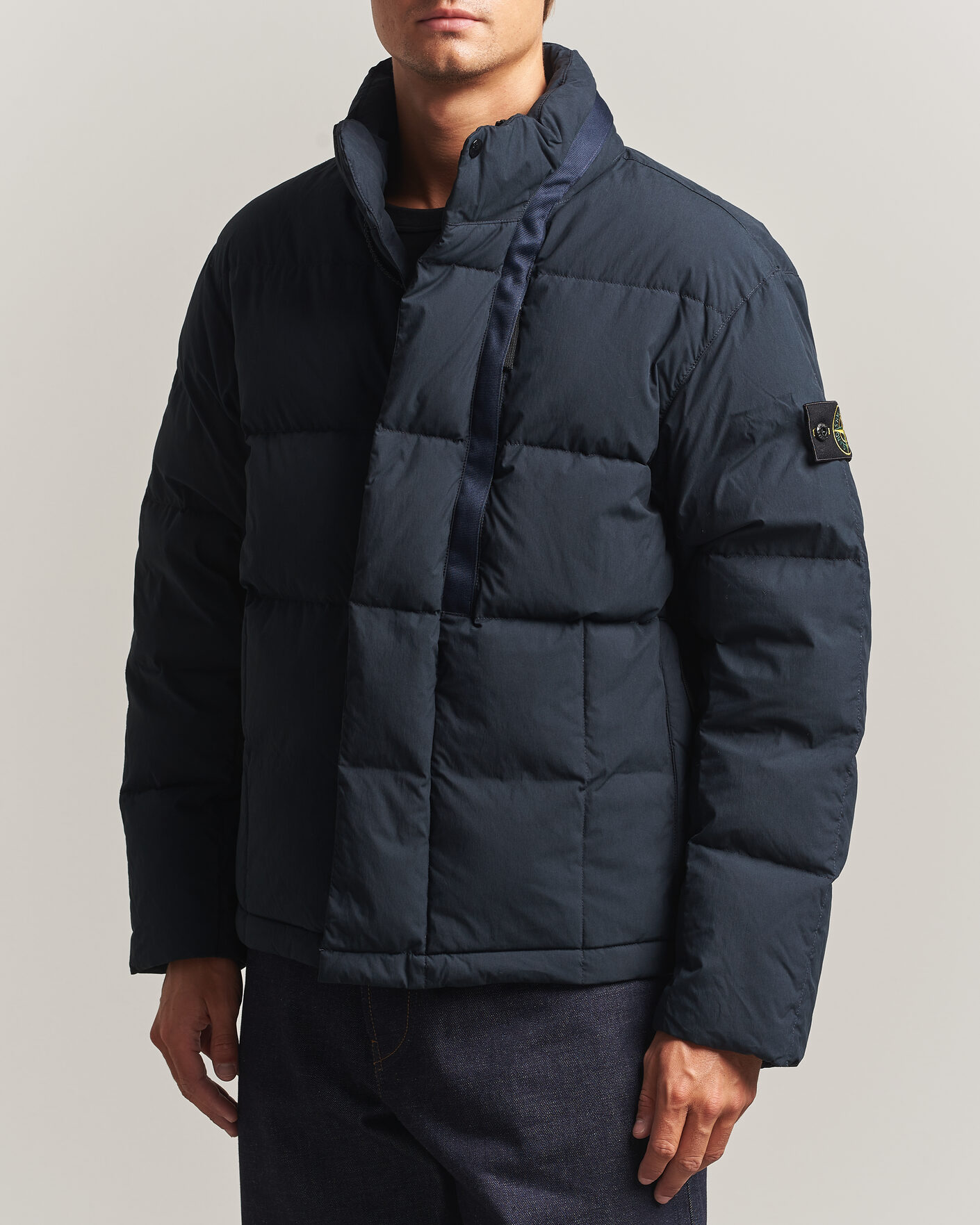 Hombres | Abrigos y chaquetas | Stone Island | Cotton/Nylon Padded Down Jacket Navy Blue