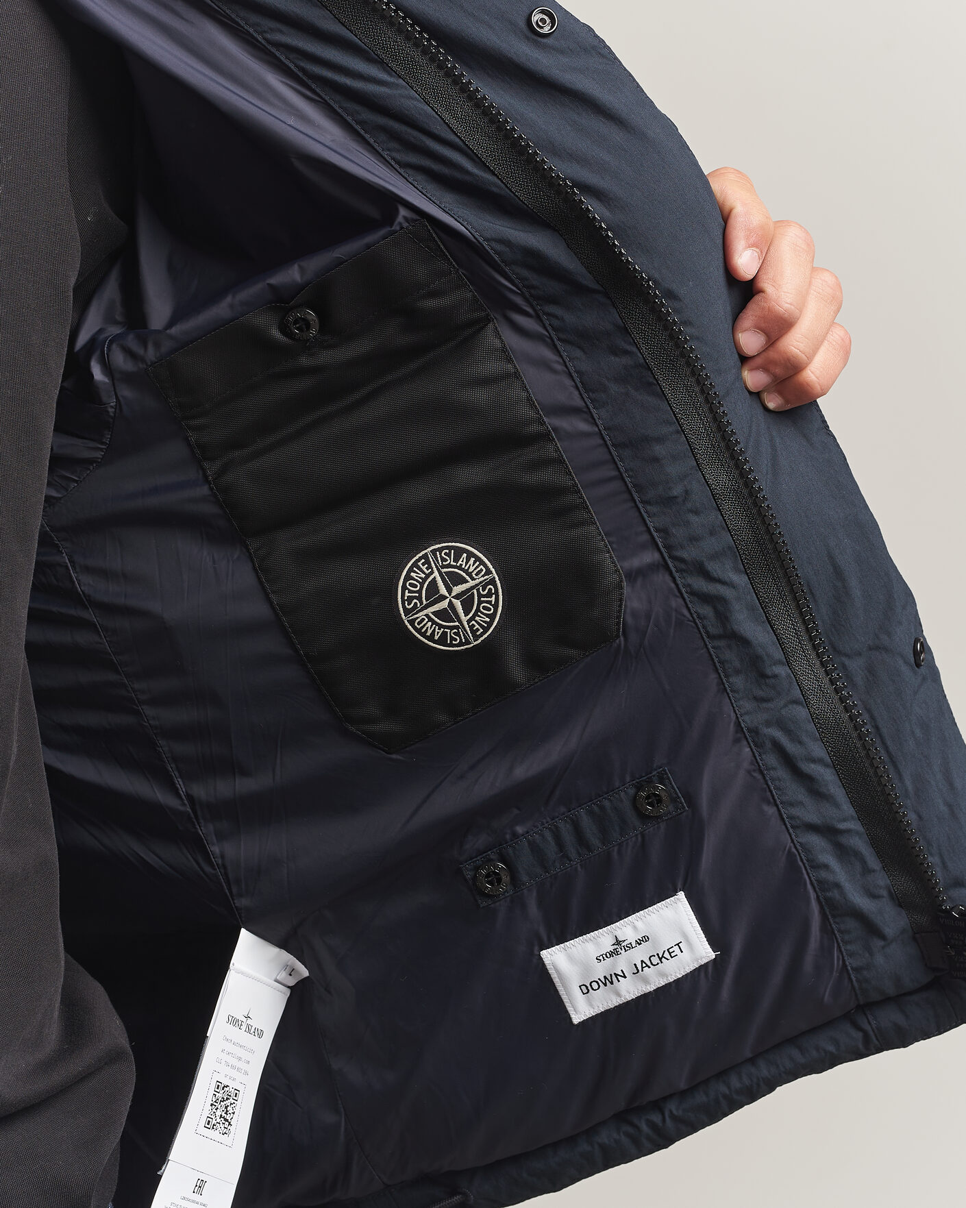 Hombres | Abrigos y chaquetas | Stone Island | Cotton/Nylon Padded Down Jacket Navy Blue
