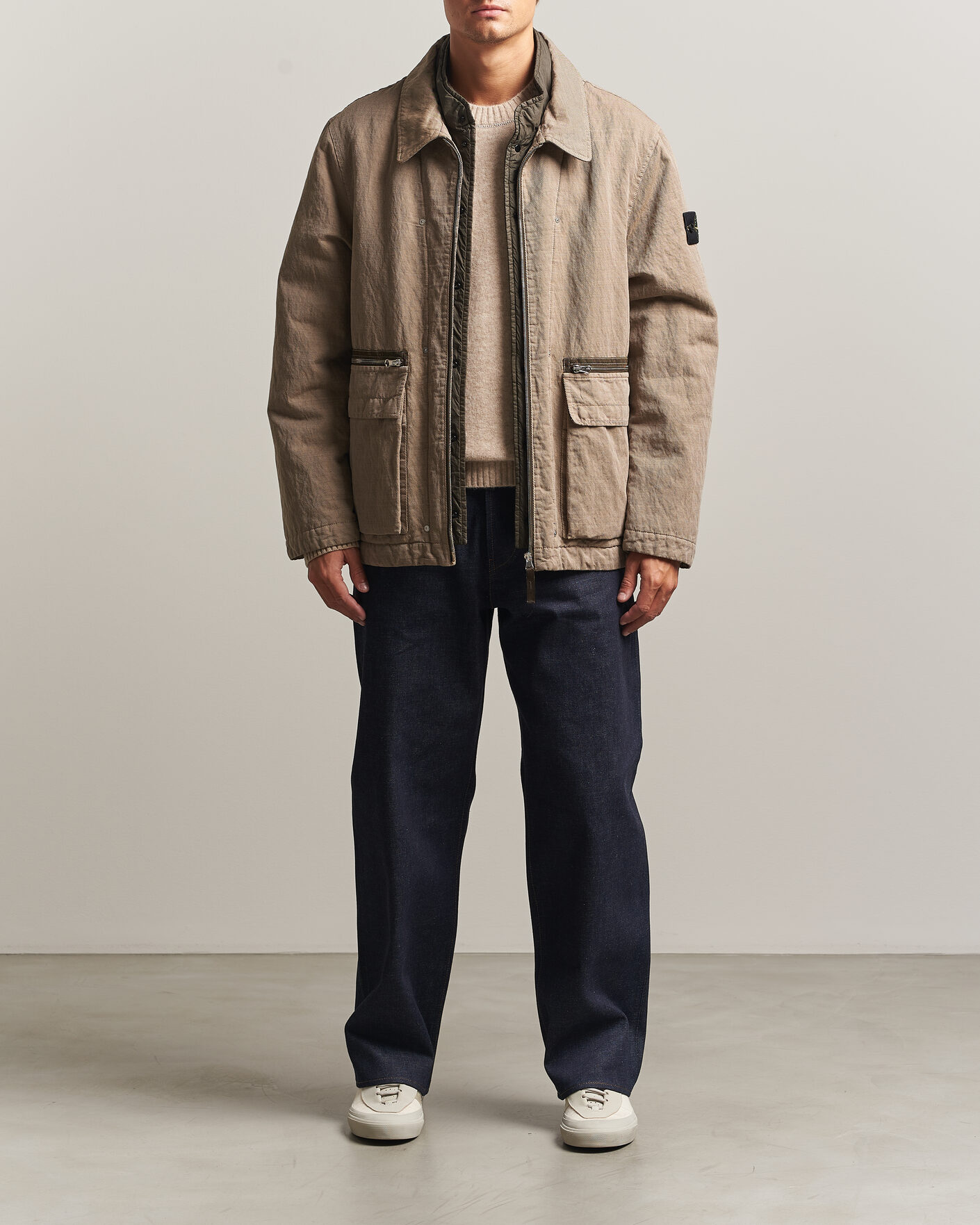 Hombres | Abrigos y chaquetas | Stone Island | Diagonal Cotton/Wool Field Jacket Biscuit