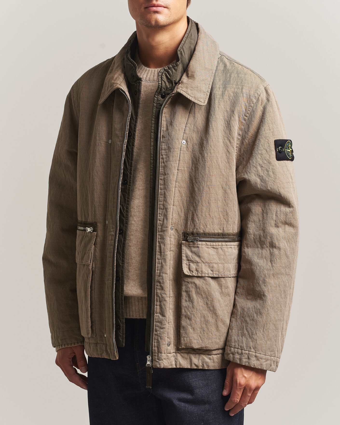 Hombres | Abrigos y chaquetas | Stone Island | Diagonal Cotton/Wool Field Jacket Biscuit