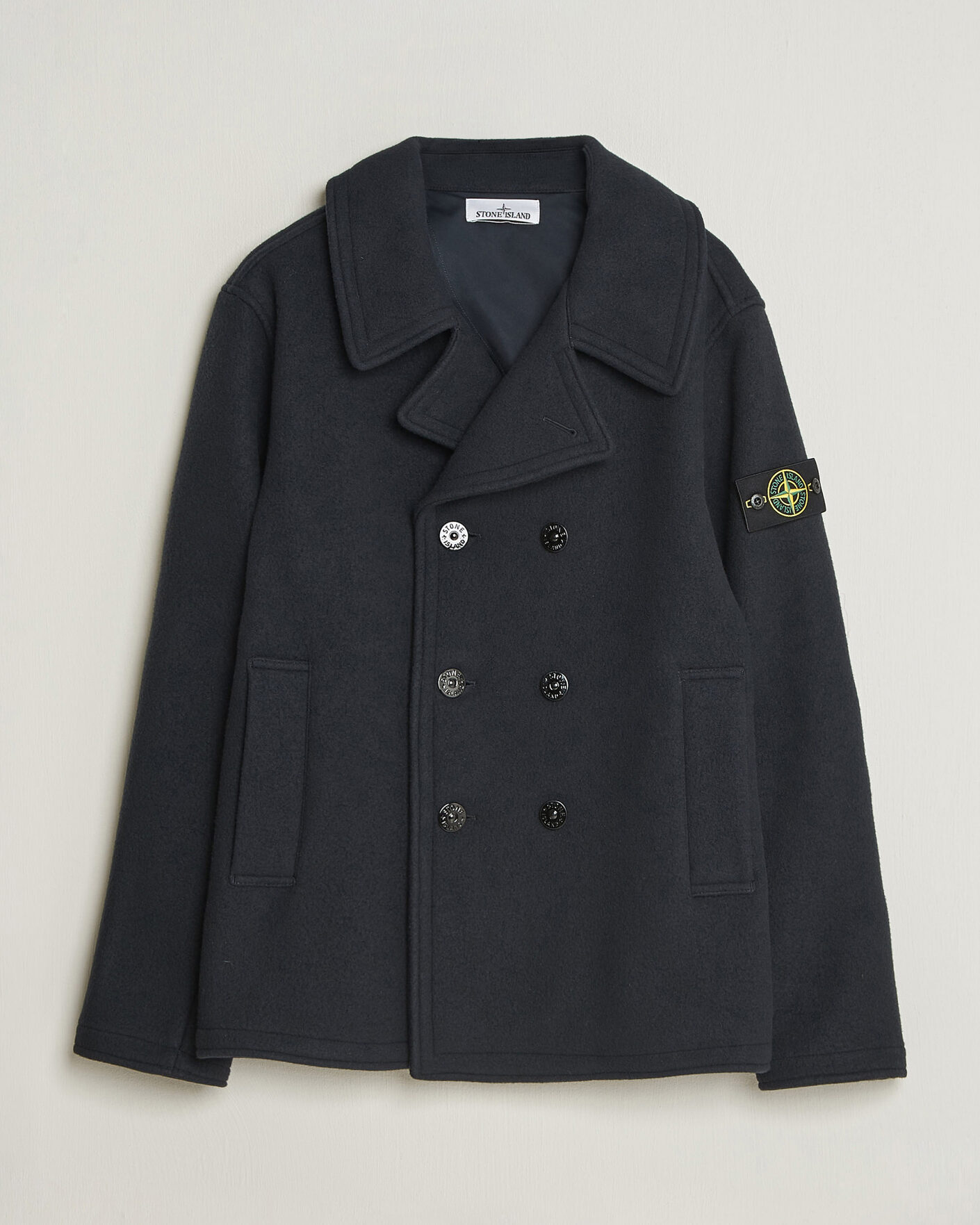 Hombres | Abrigos y chaquetas | Stone Island | Heavy Melton Wool Peacoat Navy Blue