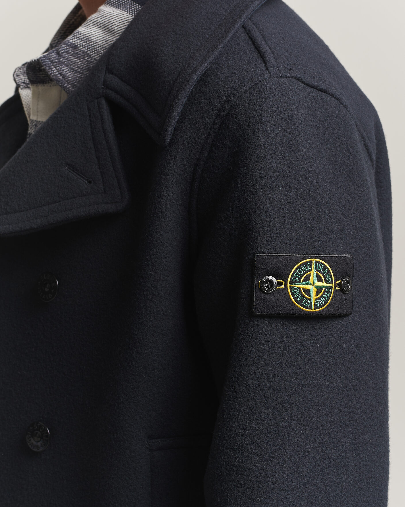 Hombres | Abrigos y chaquetas | Stone Island | Heavy Melton Wool Peacoat Navy Blue