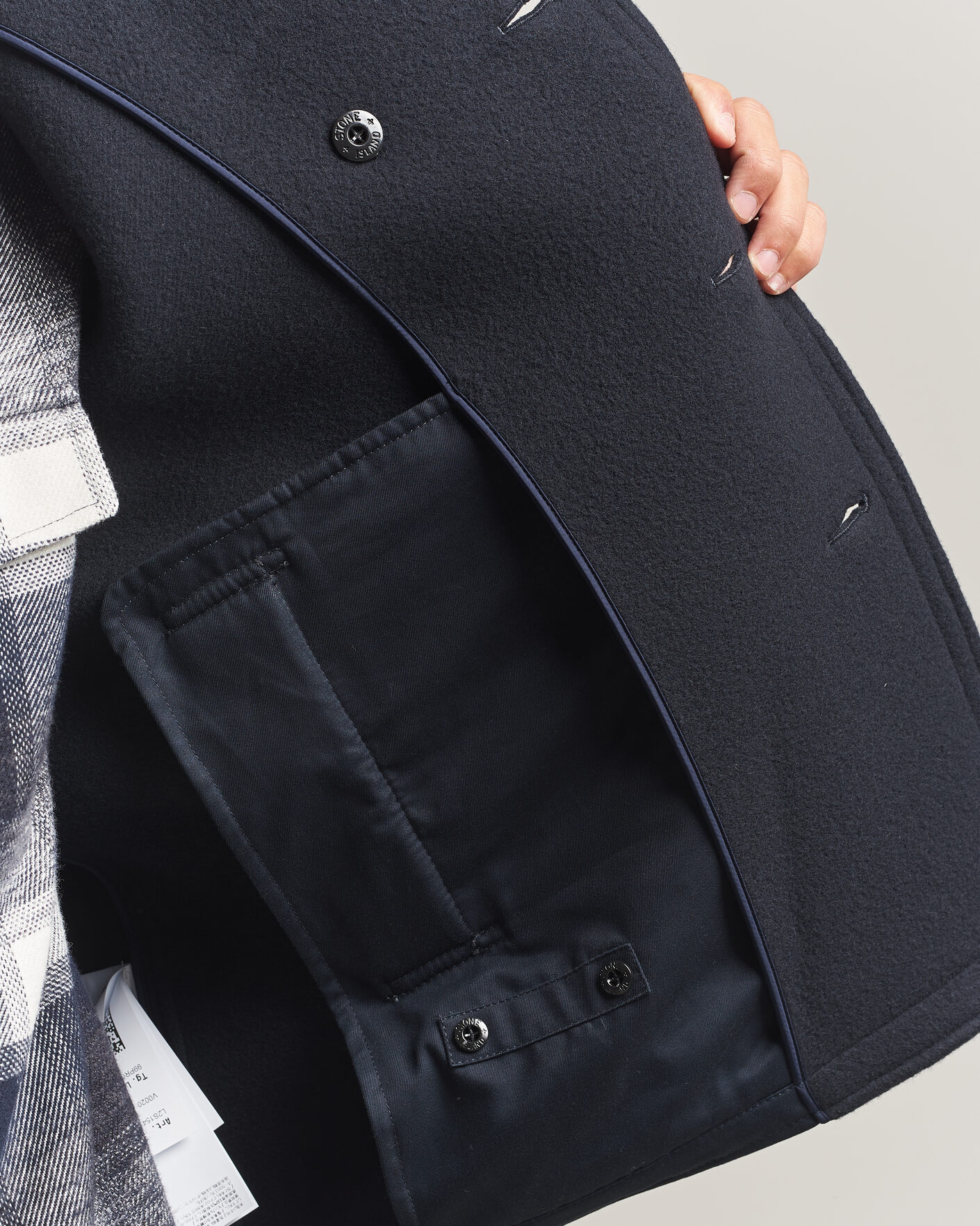 Hombres | Abrigos y chaquetas | Stone Island | Heavy Melton Wool Peacoat Navy Blue