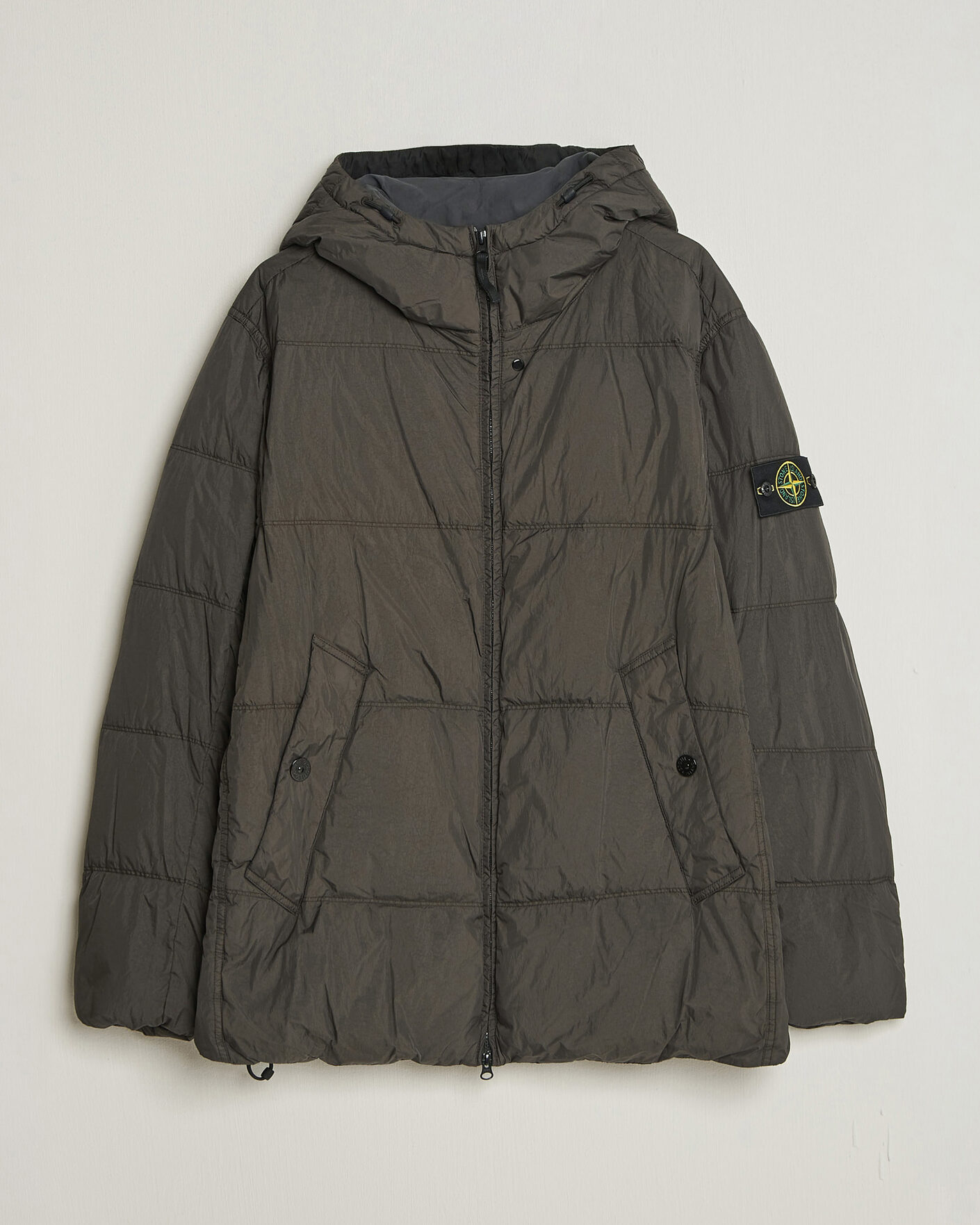 Hombres | Abrigos y chaquetas | Stone Island | Crinkle Reps Padded Hood Down Jacket Grey