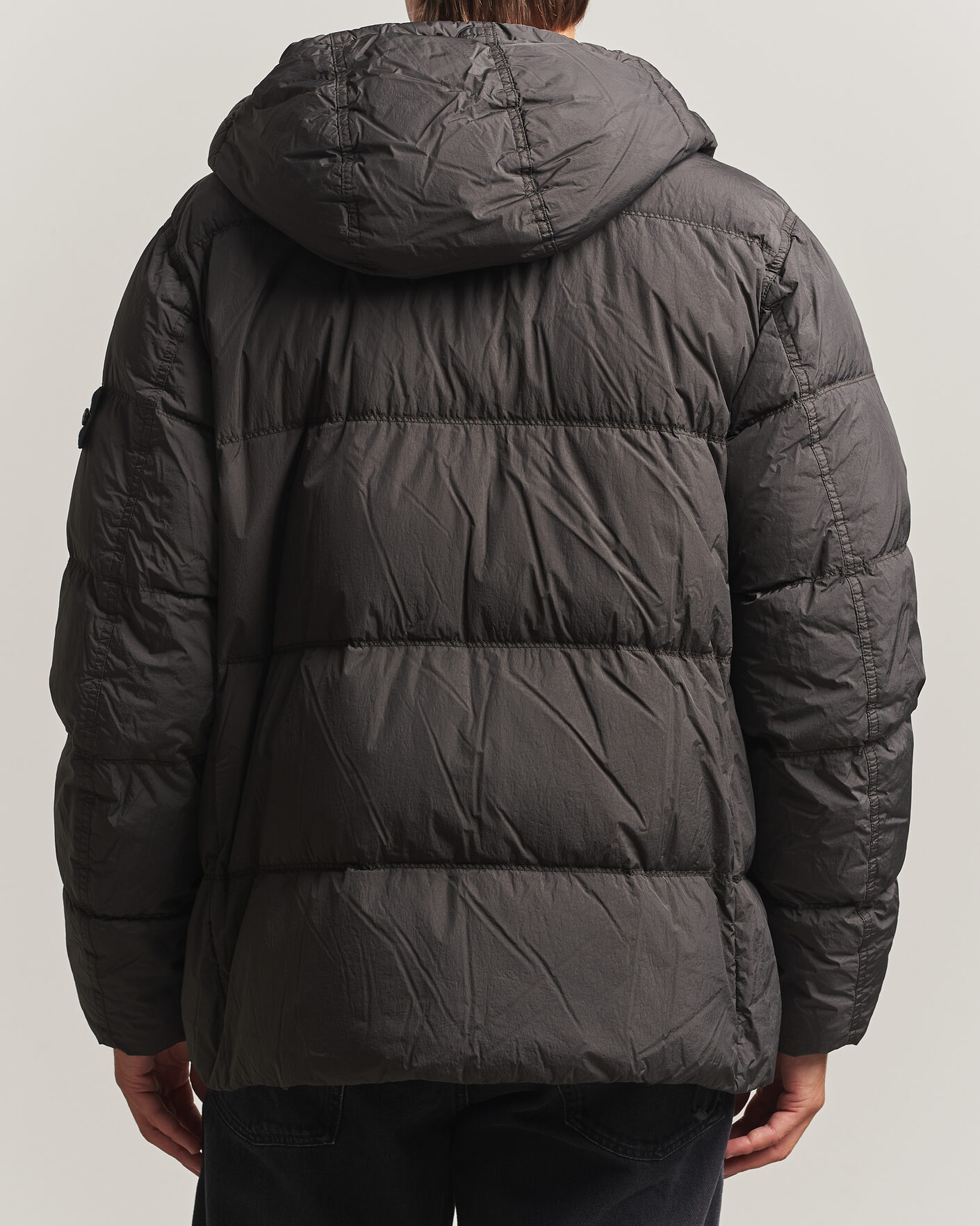 Hombres | Abrigos y chaquetas | Stone Island | Crinkle Reps Padded Hood Down Jacket Grey