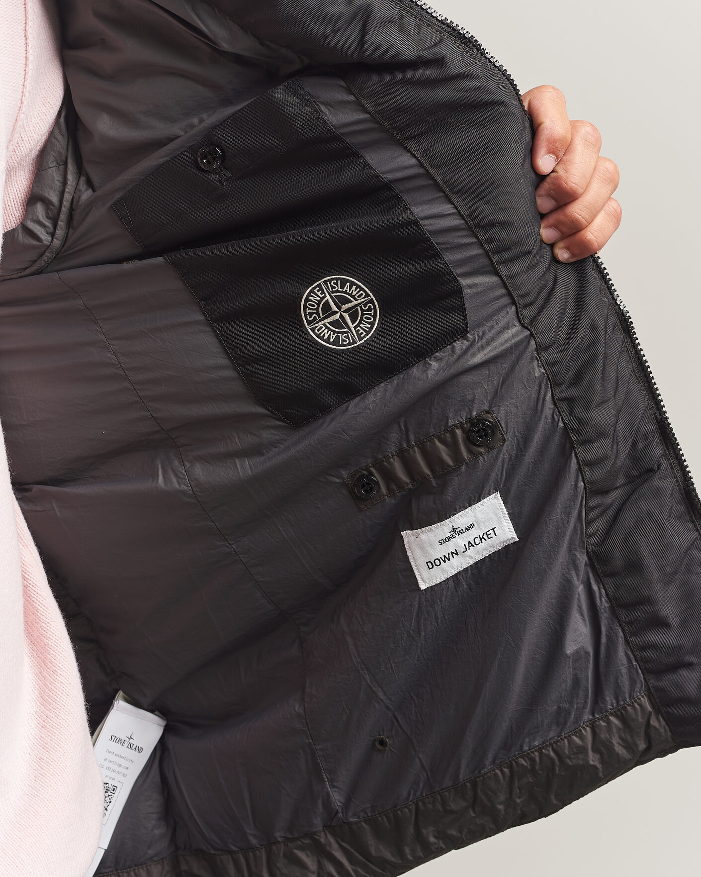Hombres | Abrigos y chaquetas | Stone Island | Crinkle Reps Padded Hood Down Jacket Grey