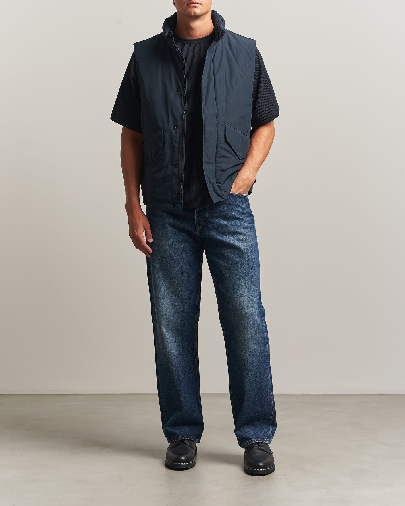 Hombres | Chalecos | Stone Island | Micro Twill Padded Vest Navy Blue