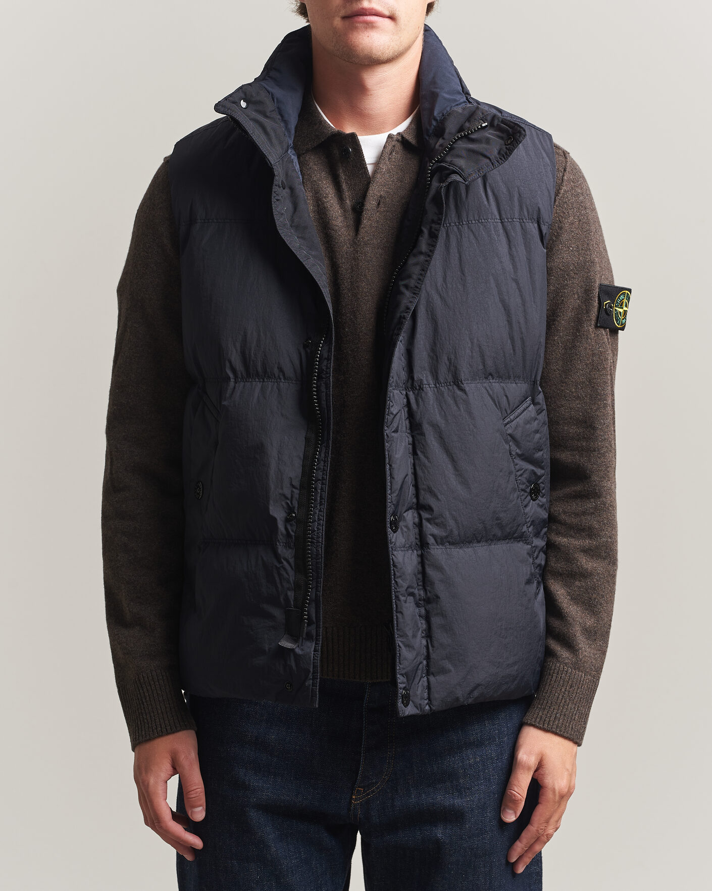 Hombres | Chalecos | Stone Island | Crinkle Reps Down Vest Navy Blue