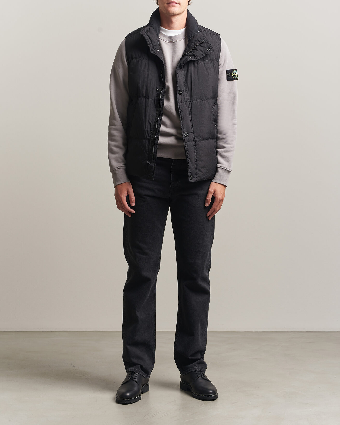 Hombres | Chalecos | Stone Island | Crinkle Reps Down Vest Black