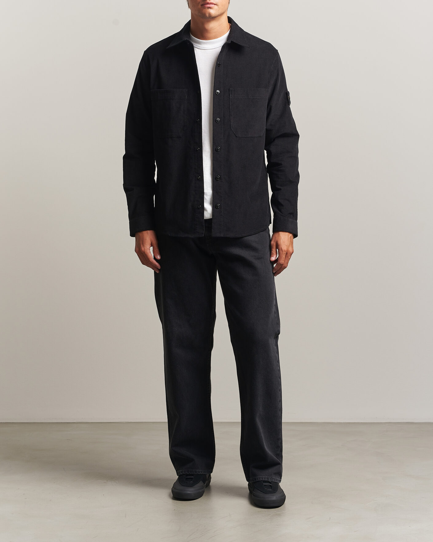 Hombres | Camisas | Stone Island | Micro Cord Overshirt Black