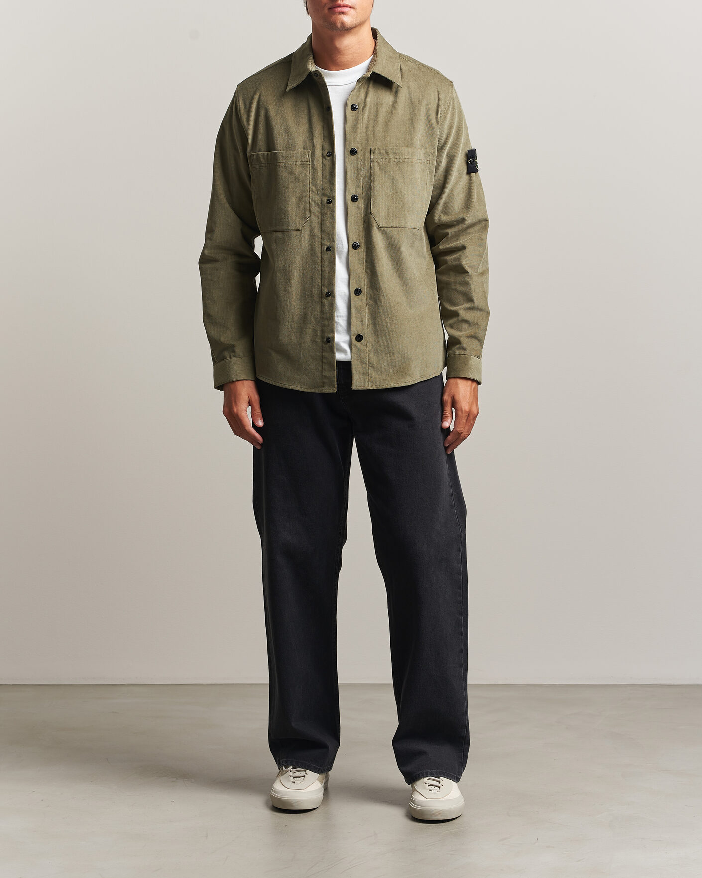 Hombres | Camisas | Stone Island | Micro Cord Overshirt Miltary Green