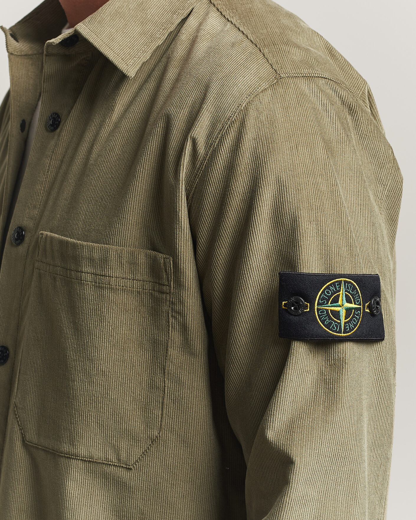 Hombres | Camisas | Stone Island | Micro Cord Overshirt Miltary Green