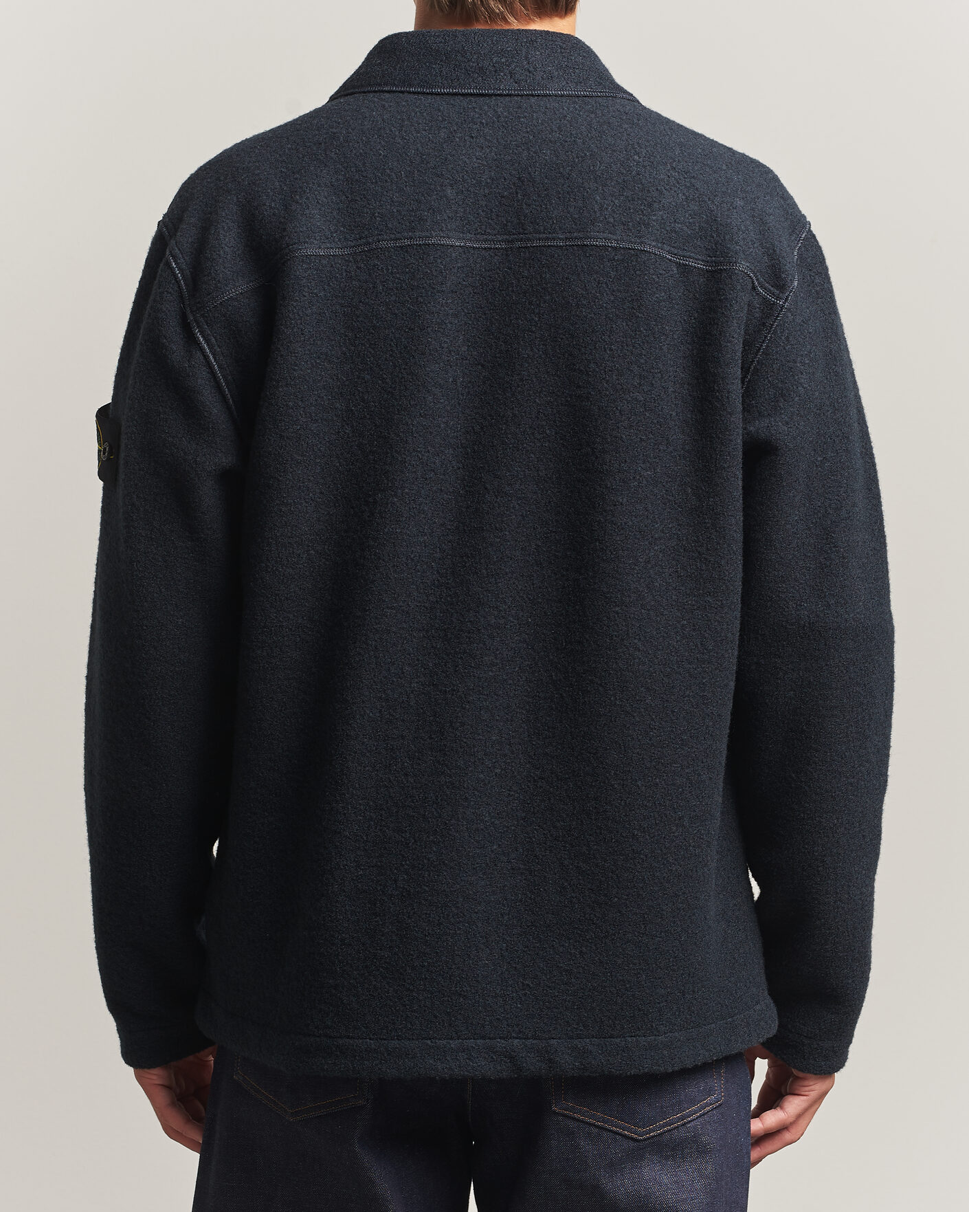 Hombres | Camisas | Stone Island | Micro Bouclé Overshirt Navy Blue