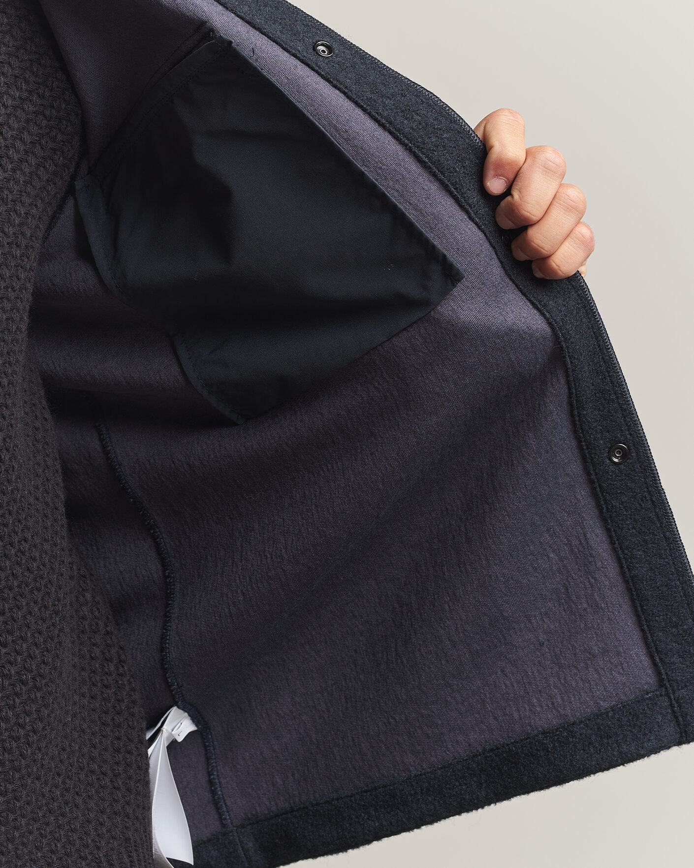 Hombres | Camisas | Stone Island | Micro Bouclé Overshirt Navy Blue