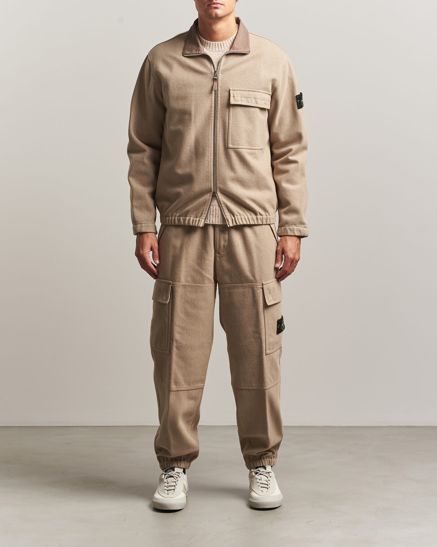 Hombres | Abrigos y chaquetas | Stone Island | Wool/Nylon Flannel Jacket Biscuit
