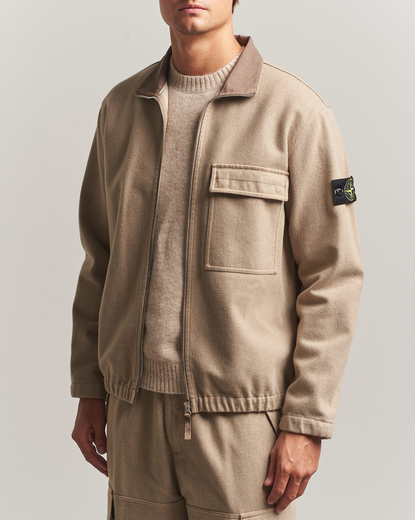 Hombres | Abrigos y chaquetas | Stone Island | Wool/Nylon Flannel Jacket Biscuit