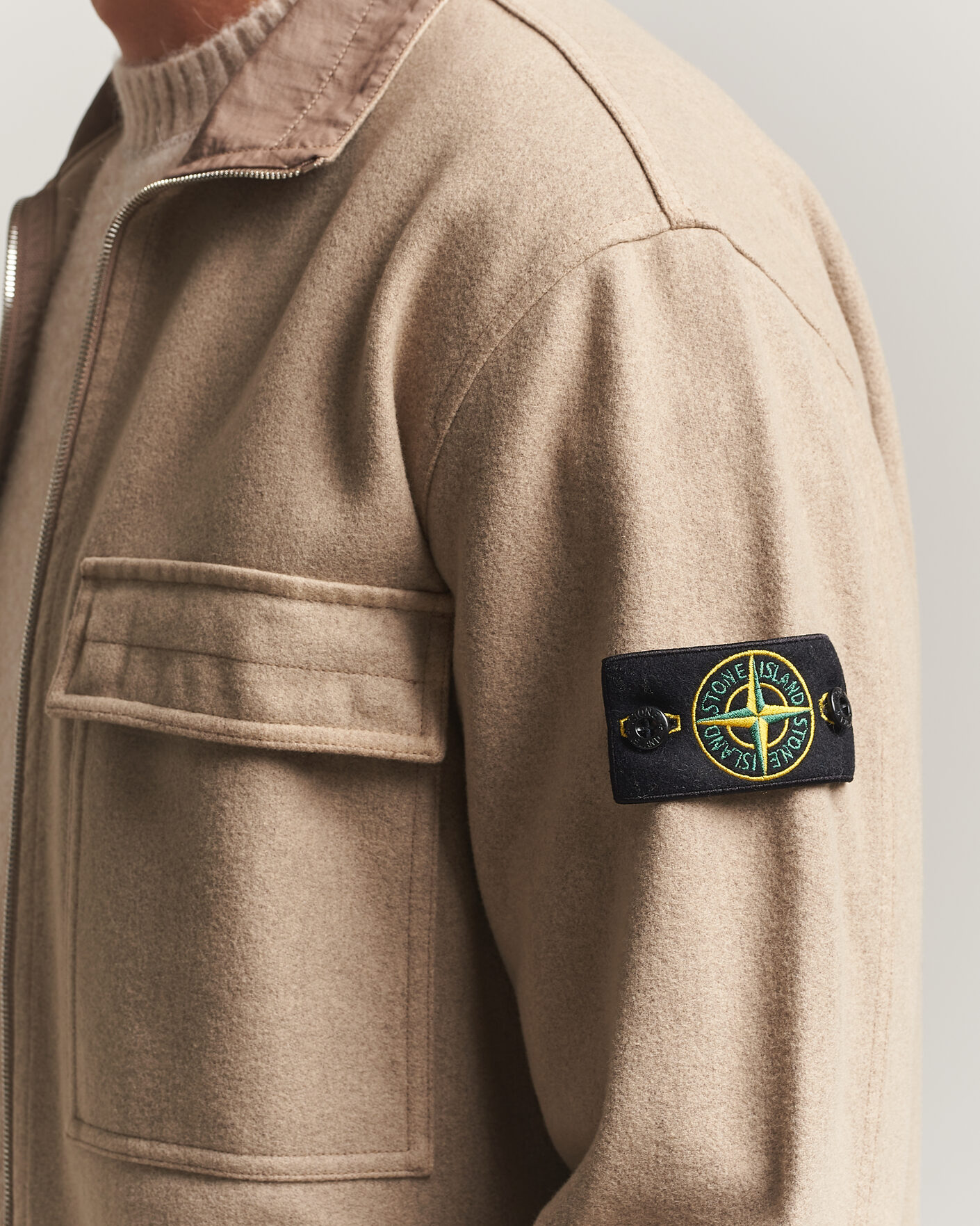 Hombres | Abrigos y chaquetas | Stone Island | Wool/Nylon Flannel Jacket Biscuit