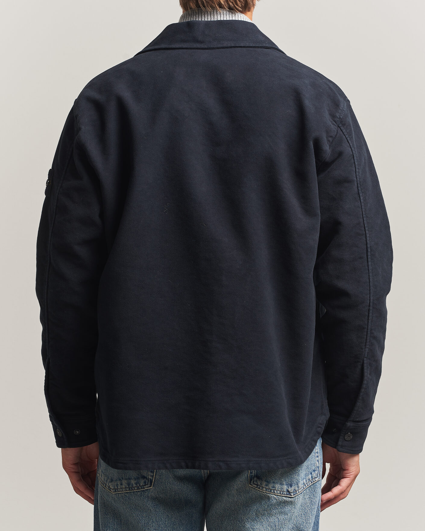 Hombres | Camisas | Stone Island | Cotton Moleskin Overshirt Navy Blue