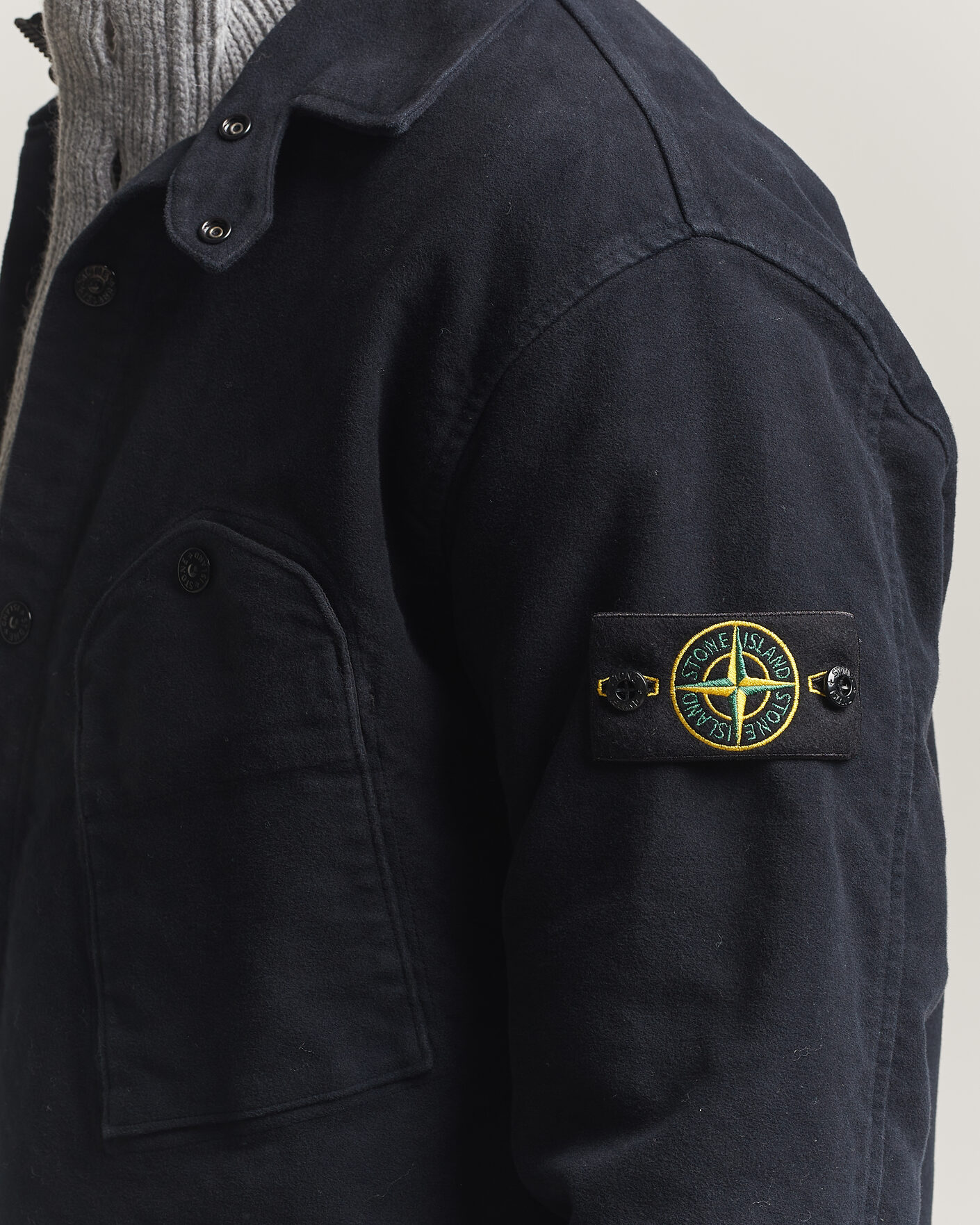 Hombres | Camisas | Stone Island | Cotton Moleskin Overshirt Navy Blue