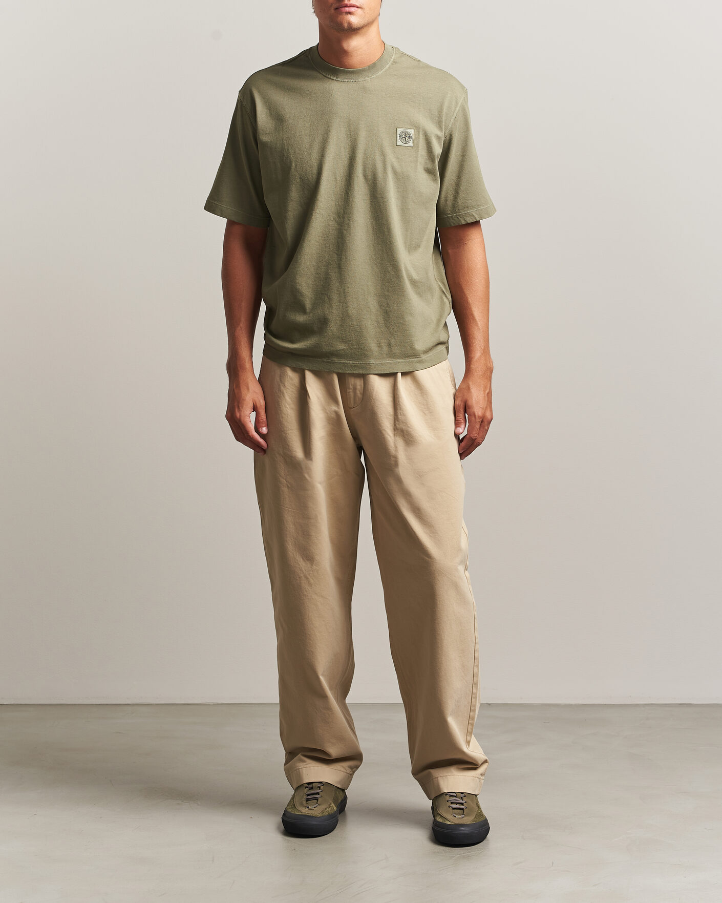Hombres | Camisetas | Stone Island | Combed Organic Cotton T-Shirt Miltary Green