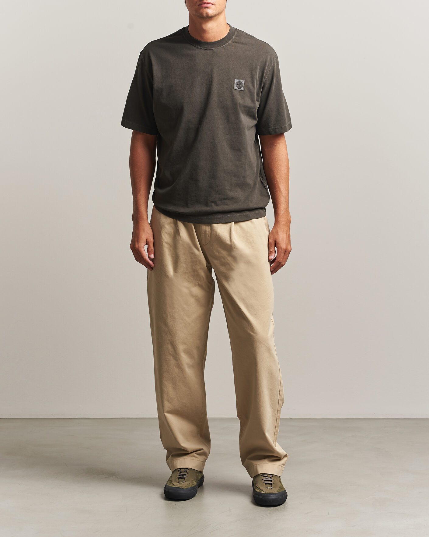 Hombres | Camisetas | Stone Island | Combed Organic Cotton T-Shirt Coal Grey