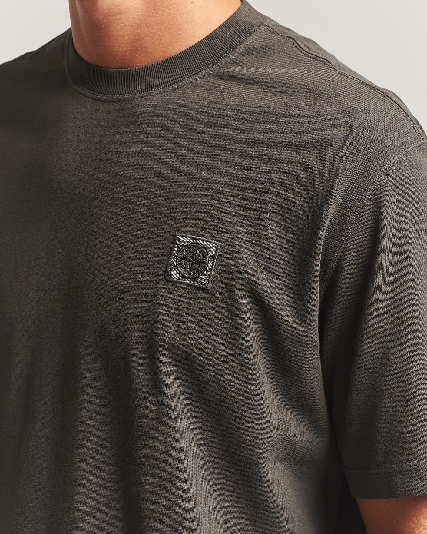Hombres | Camisetas | Stone Island | Combed Organic Cotton T-Shirt Coal Grey