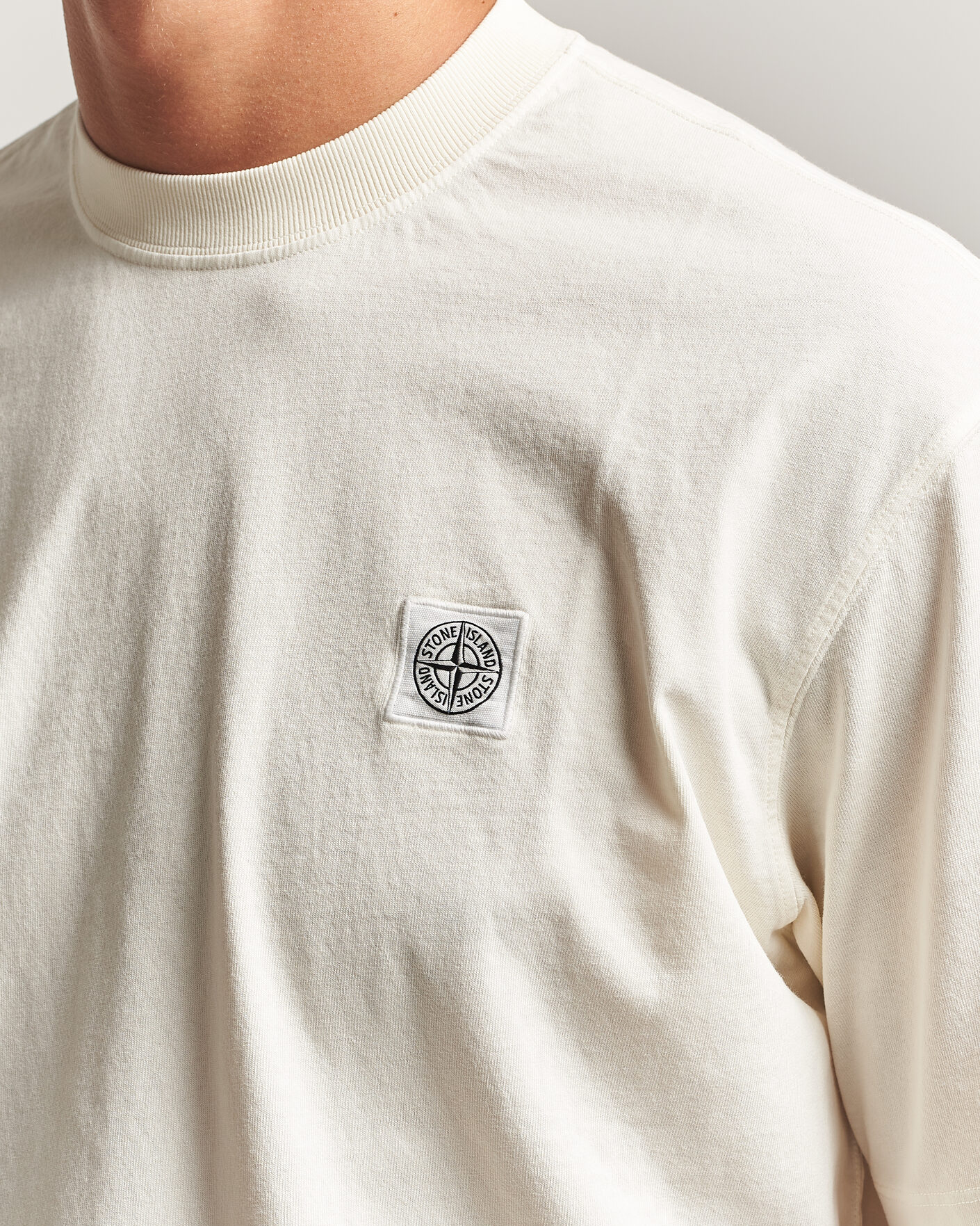 Hombres | Camisetas | Stone Island | Combed Organic Cotton T-Shirt Ivory