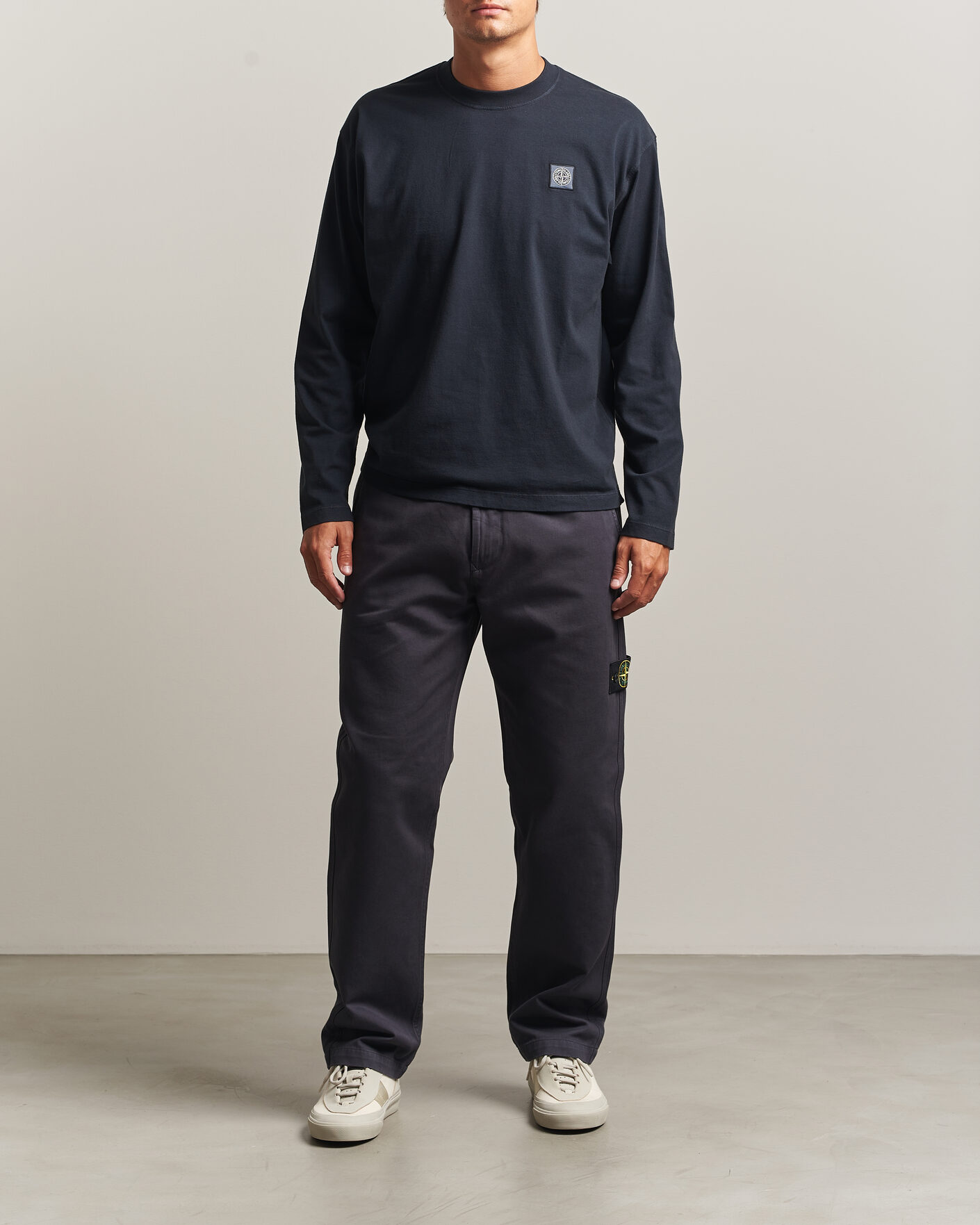 Hombres | Camisetas | Stone Island | Organic Cotton Jersey Long Sleeve T-Shirt Navy Blue