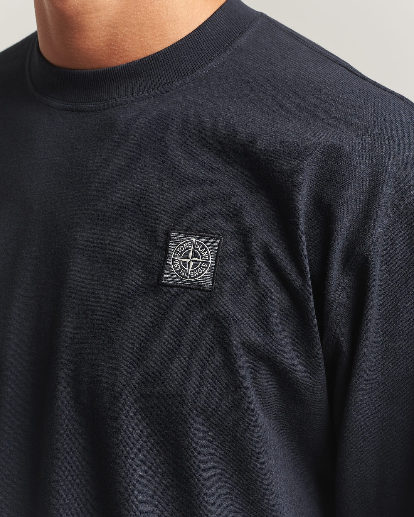 Hombres | Camisetas | Stone Island | Organic Cotton Jersey Long Sleeve T-Shirt Navy Blue