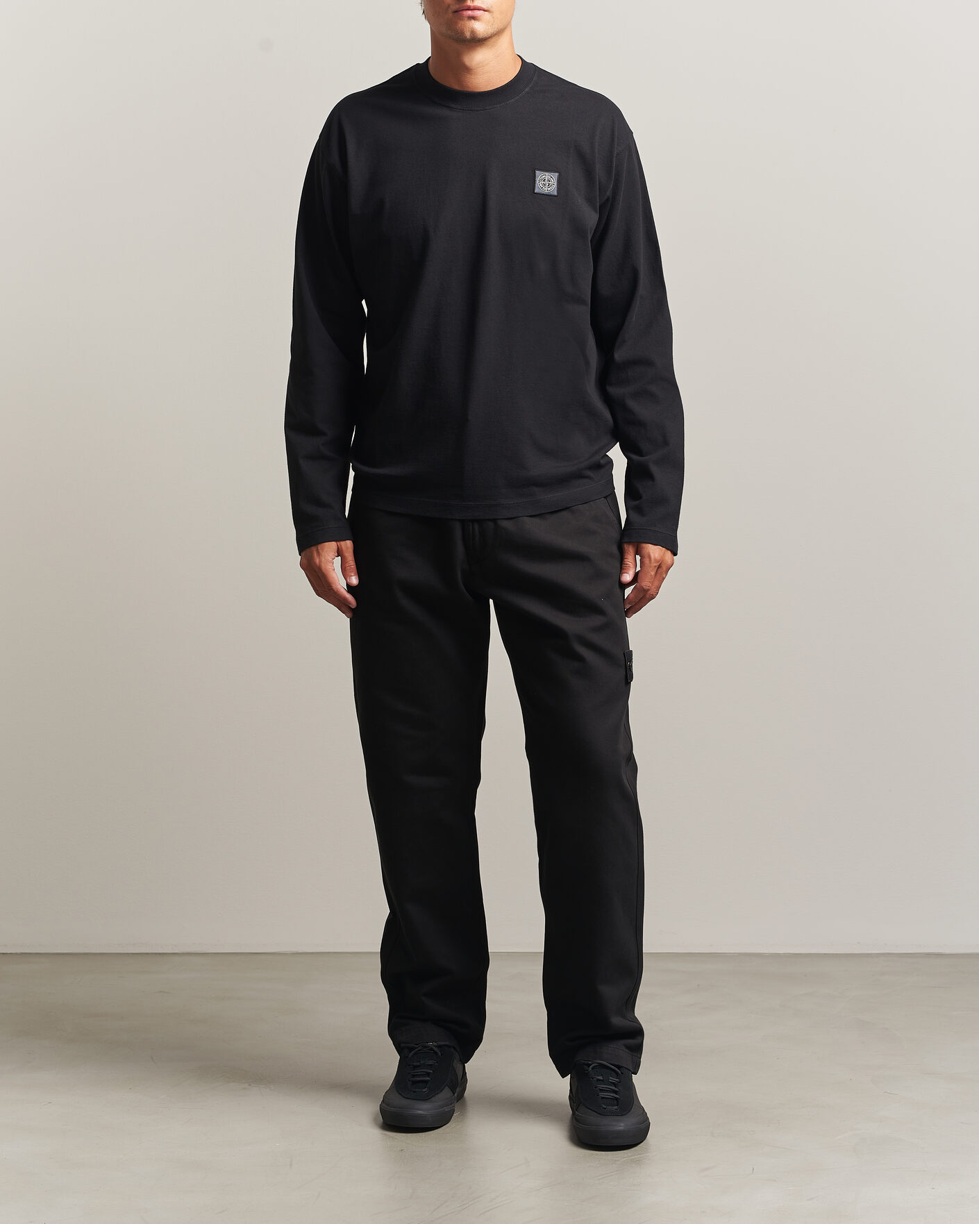 Hombres | Camisetas | Stone Island | Organic Cotton Jersey Long Sleeve T-Shirt Black