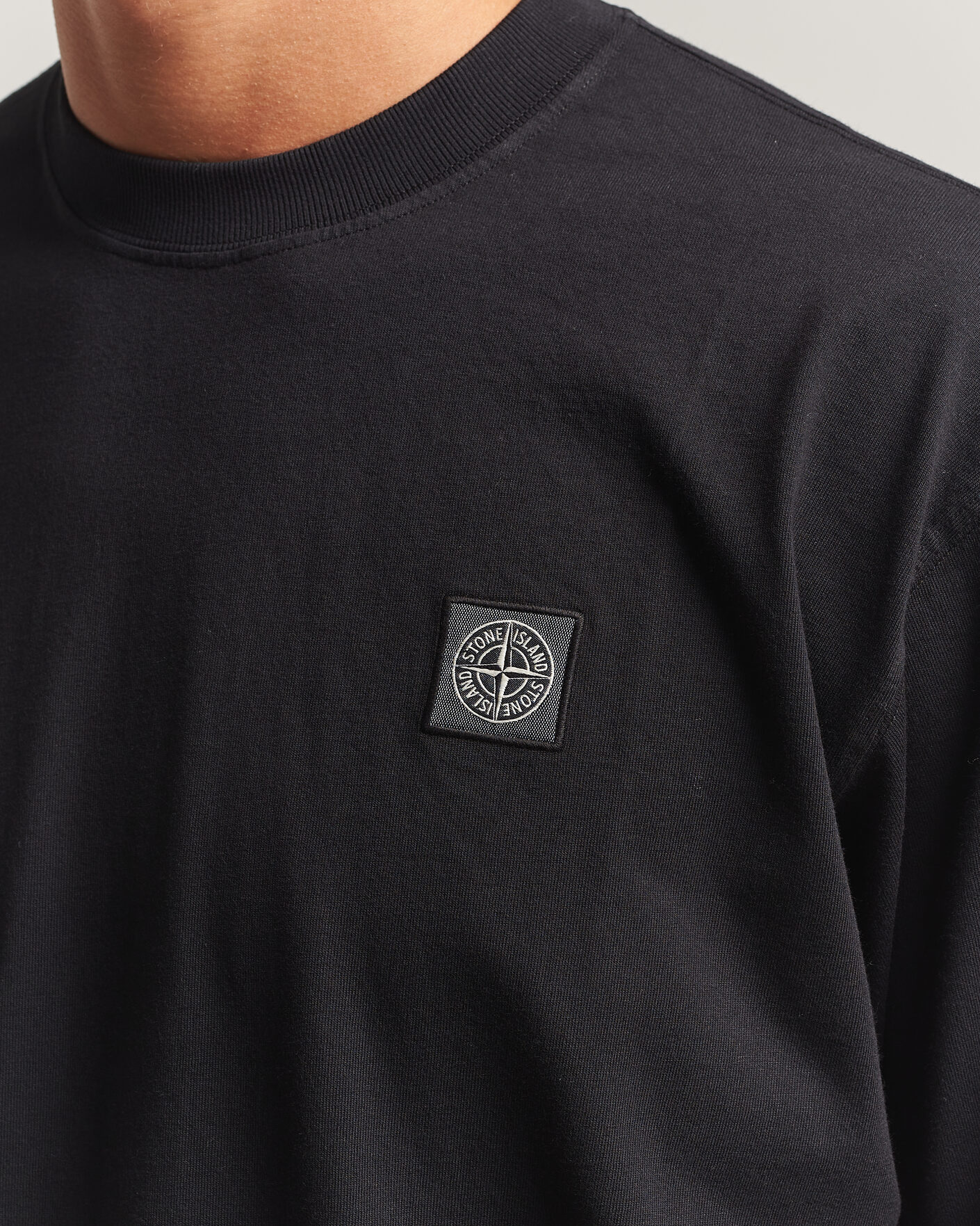 Hombres | Camisetas | Stone Island | Organic Cotton Jersey Long Sleeve T-Shirt Black