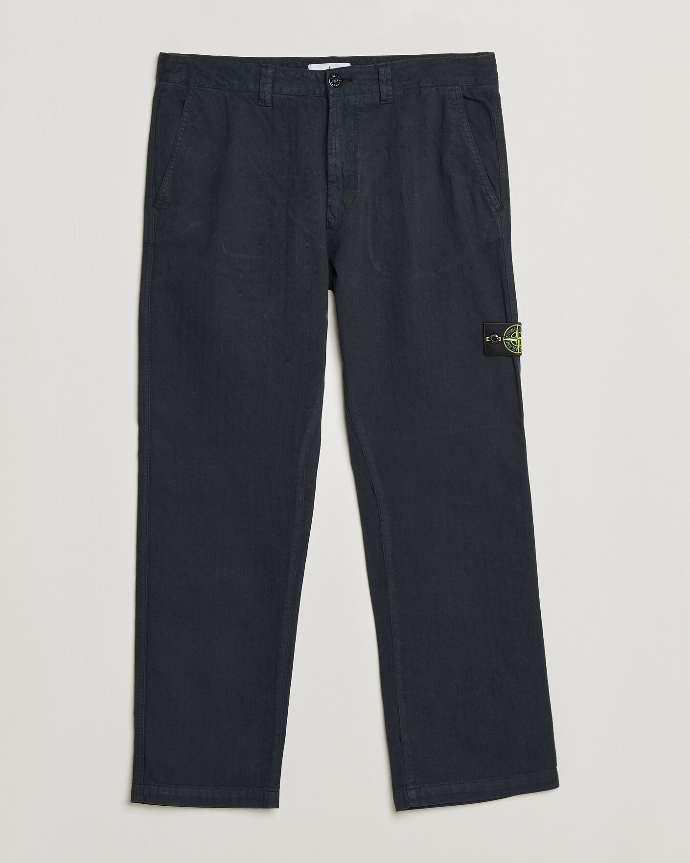 Hombres | Pantalones | Stone Island | Cotton Herringbone Pants Navy Blue