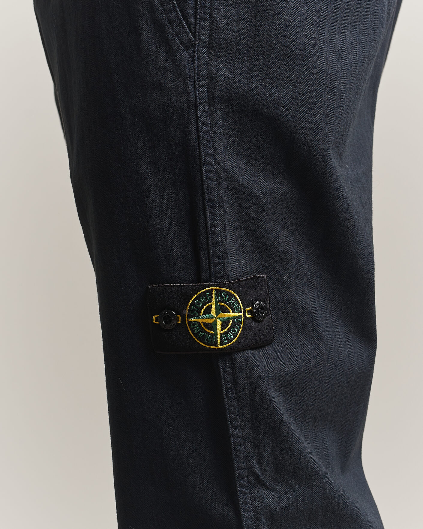 Hombres | Pantalones | Stone Island | Cotton Herringbone Pants Navy Blue