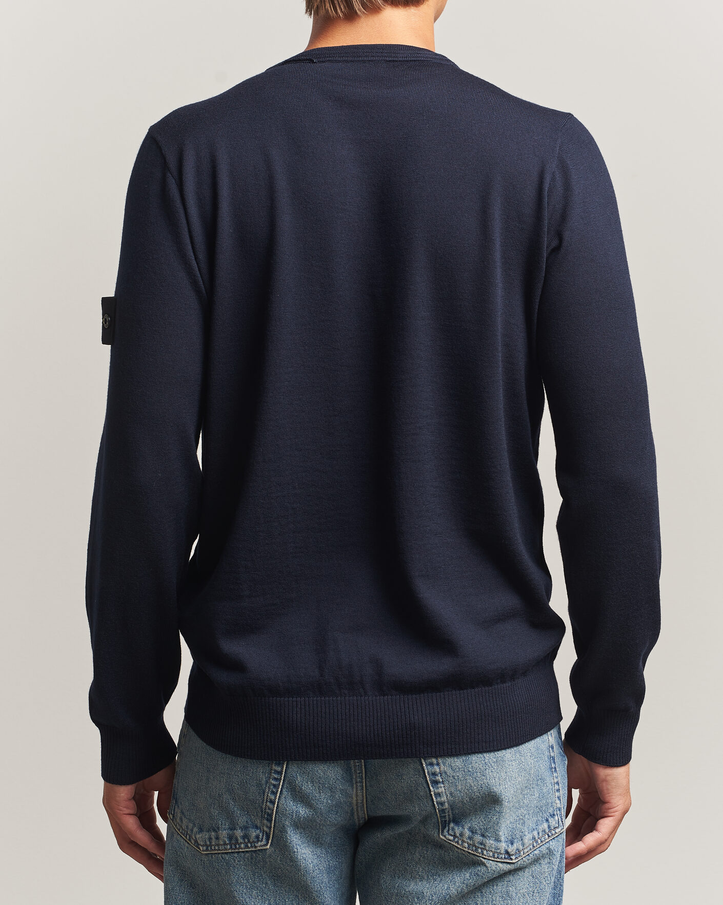 Hombres | Jerséis y prendas de punto | Stone Island | Light Pure Wool Crew Neck Navy Blue