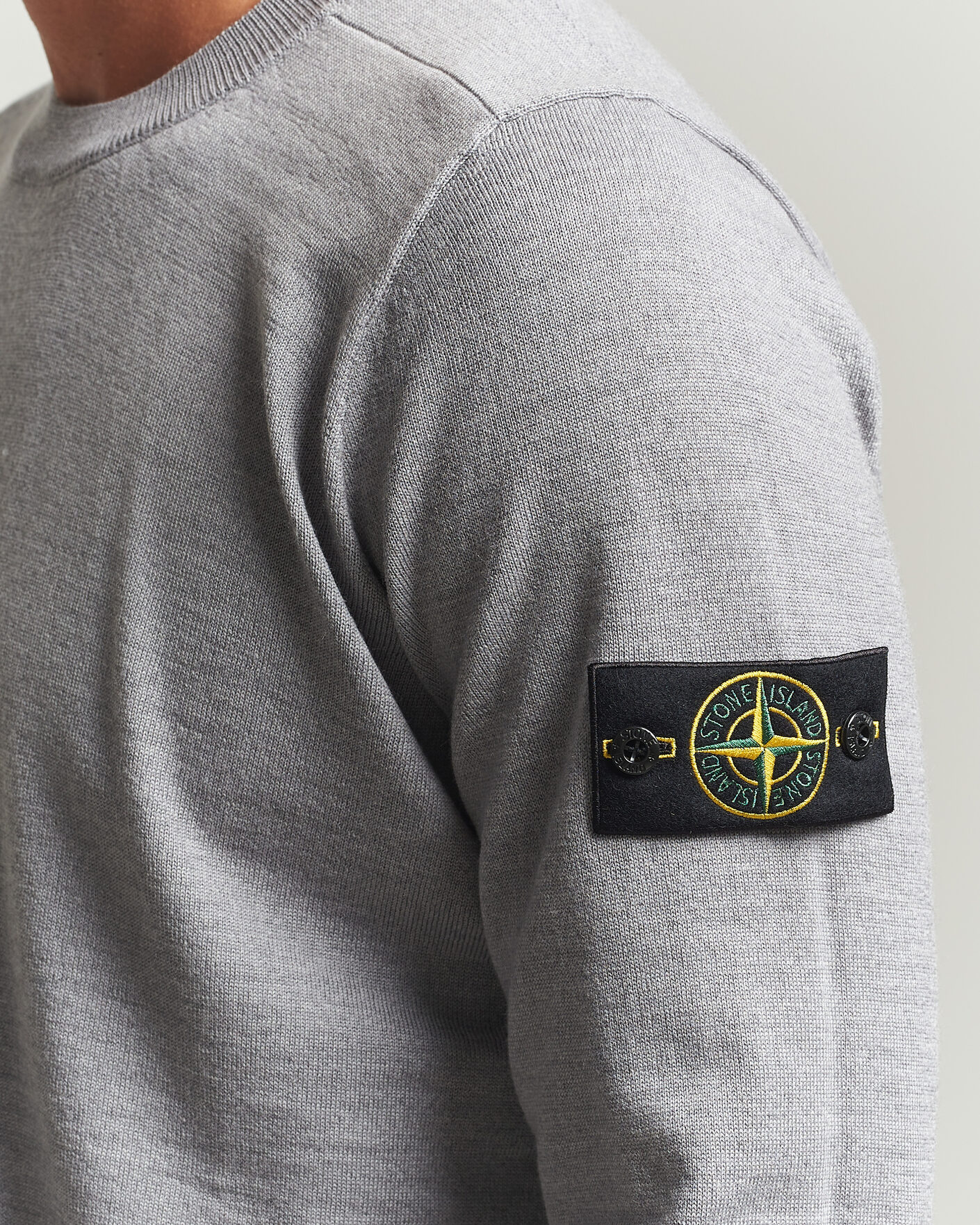 Hombres | Jerséis y prendas de punto | Stone Island | Light Pure Wool Crew Neck Ash Grey Melange