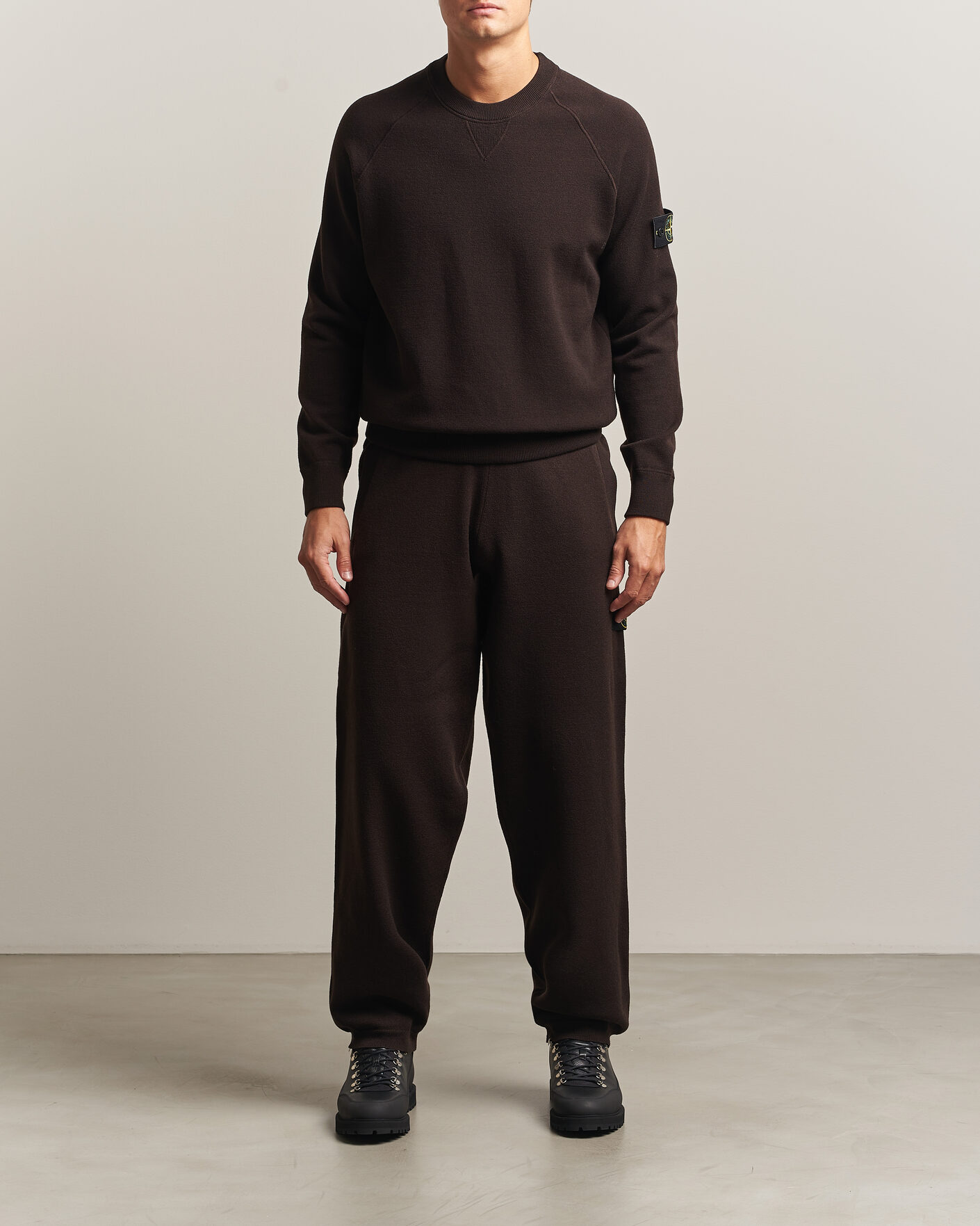 Hombres | Pantalones | Stone Island | Plush Stitch Stretch Wool Pants Coal Grey