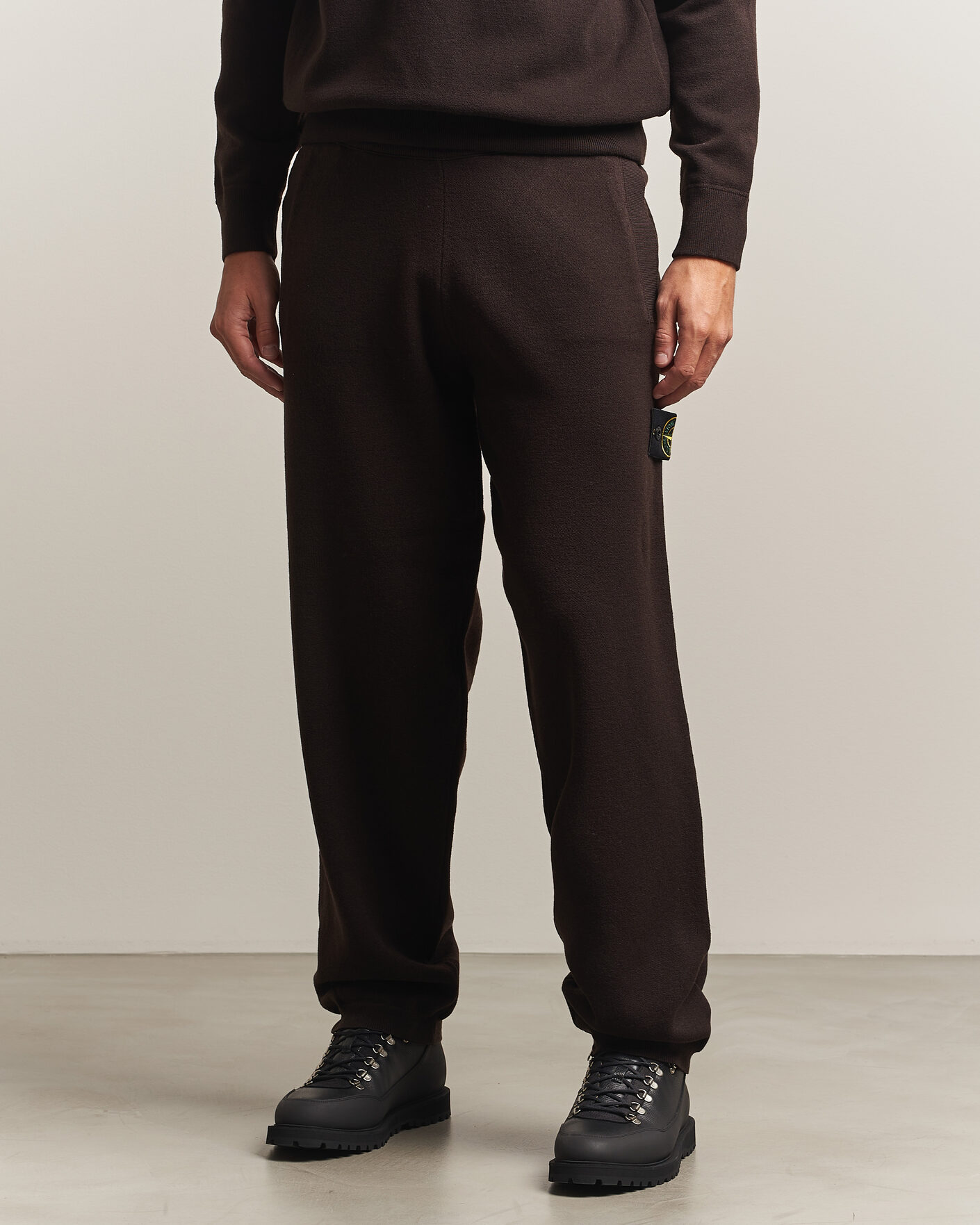 Hombres | Pantalones | Stone Island | Plush Stitch Stretch Wool Pants Coal Grey