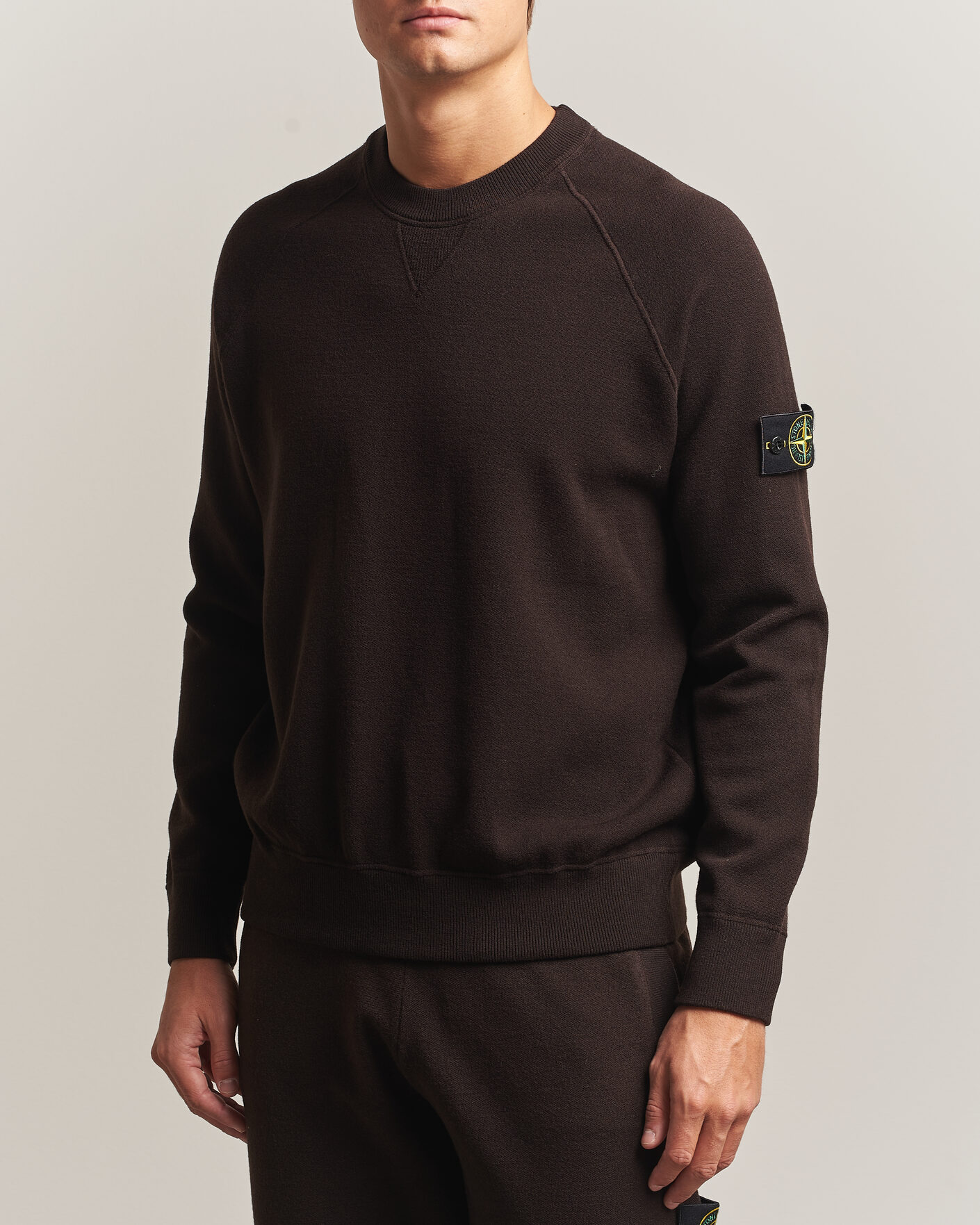 Hombres | Jerséis y prendas de punto | Stone Island | Plush Stitch Stretch Wool Sweat Coal Grey