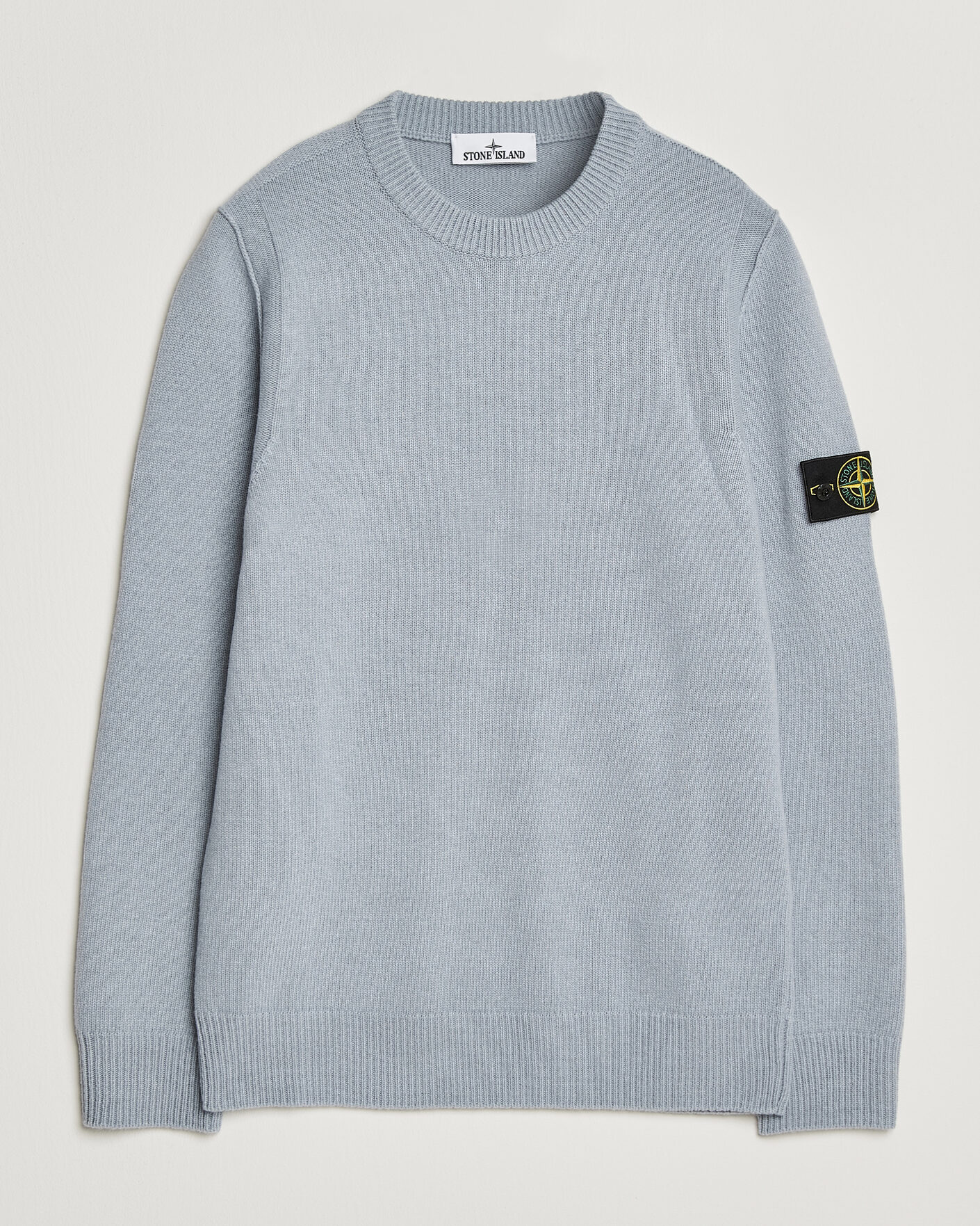 Hombres | Jerséis y prendas de punto | Stone Island | Knitted Lambswool Crew Neck Ash Grey