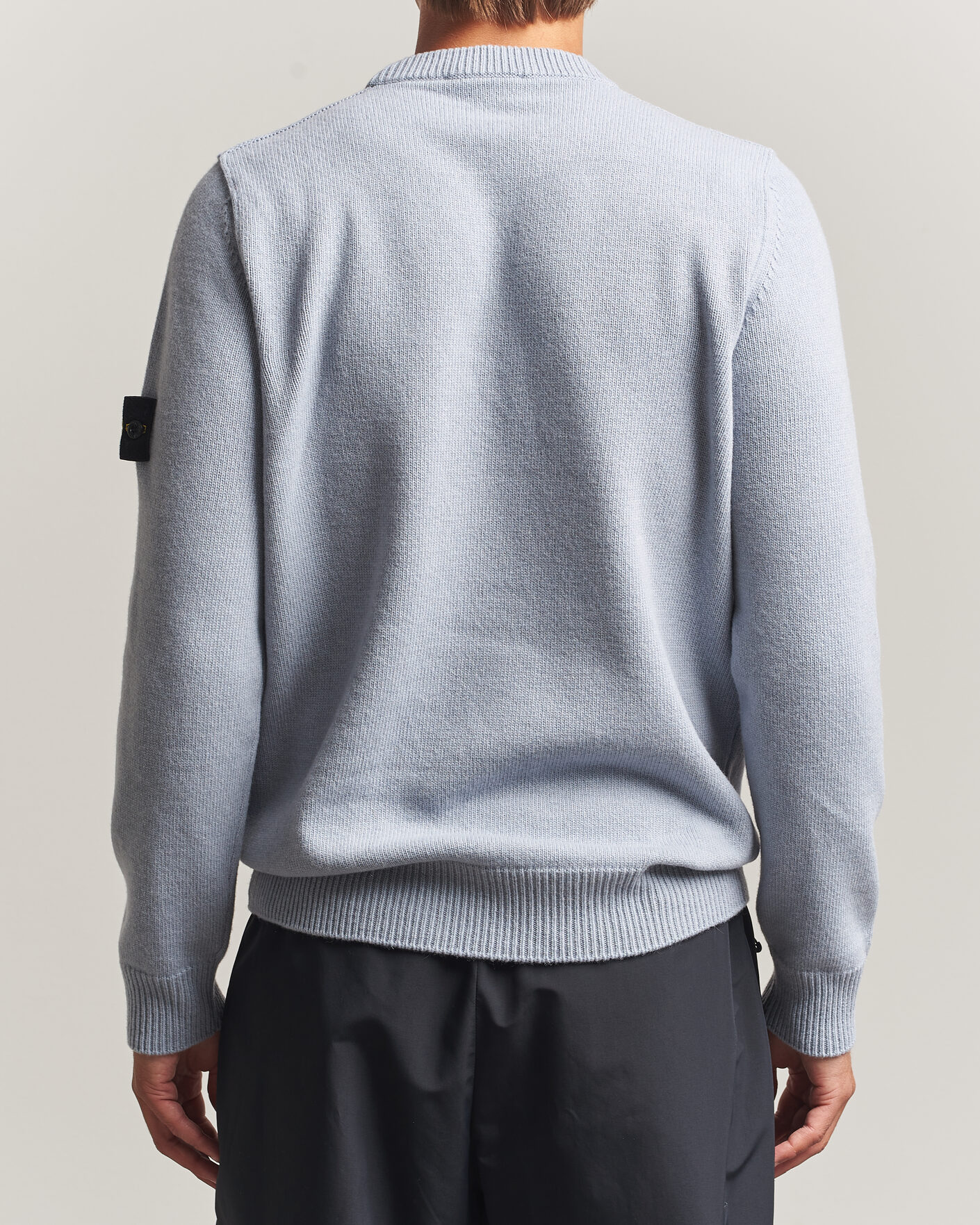 Hombres | Jerséis y prendas de punto | Stone Island | Knitted Lambswool Crew Neck Ash Grey